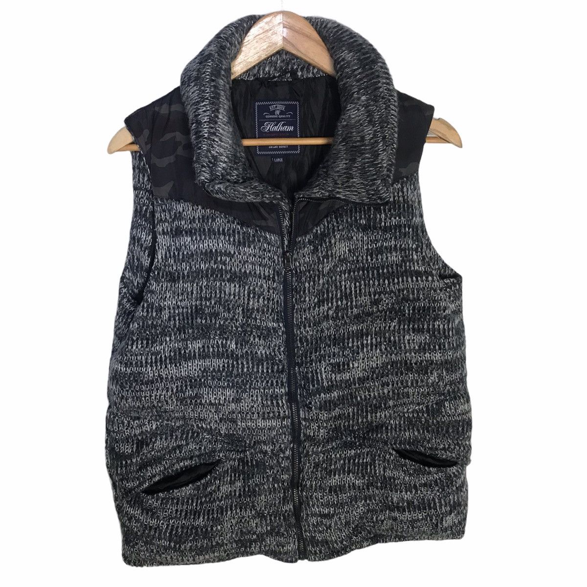 Japanese Brand - Halham camouflage knitted down vest jacket - 1