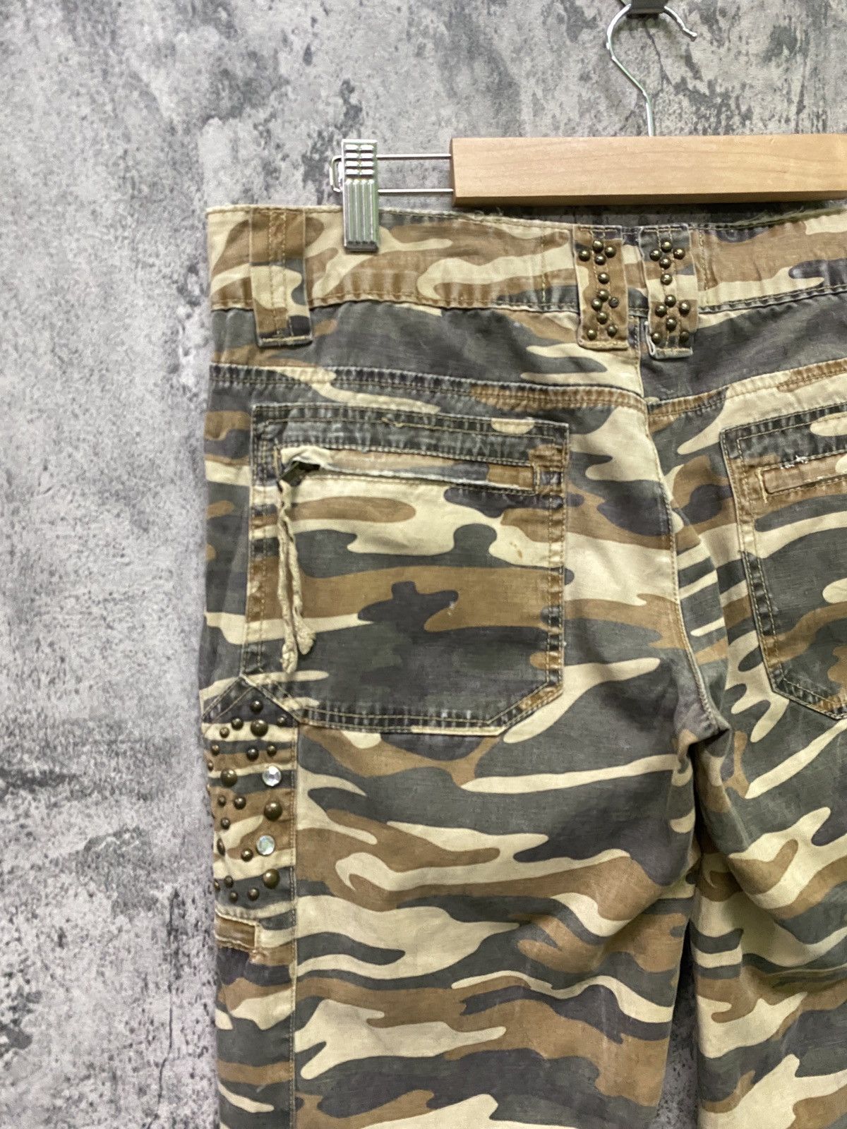 Military - Japan Brand MISS ME Multipocket Low Rise Camo Cargo Pants - 11