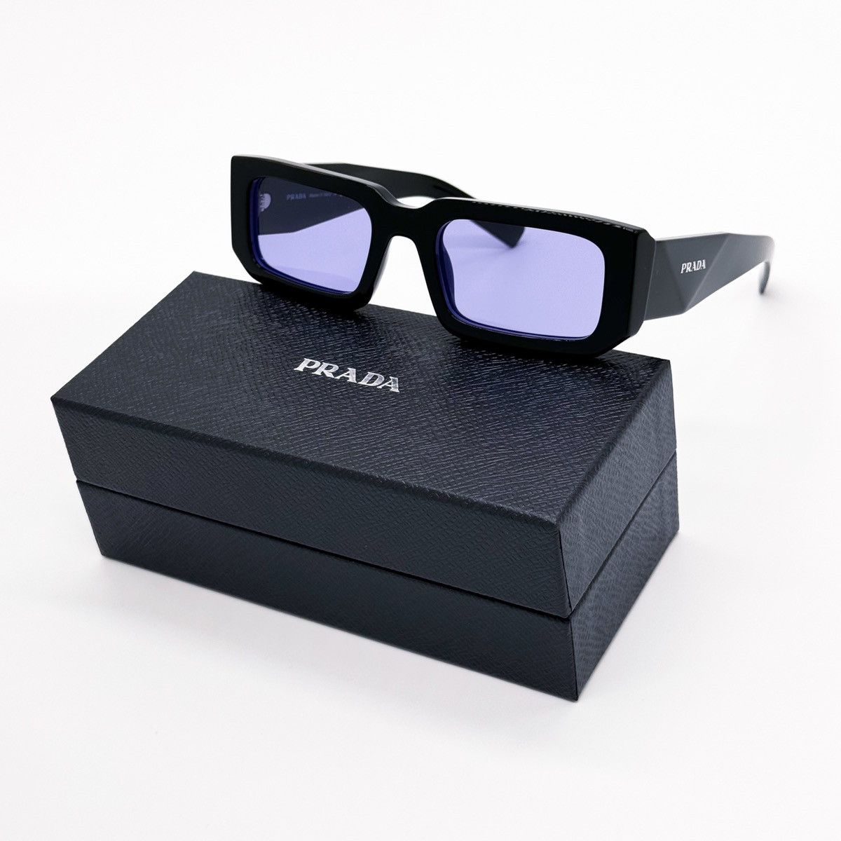 NEW PRADA SPR 06Y 02Z01O SQUARE BLACK PR 06YZ SUNGLASSES - 2