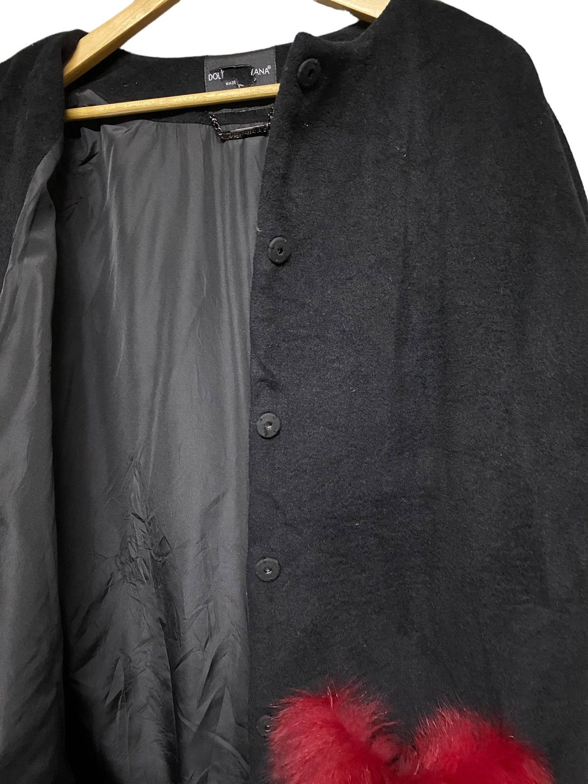 Authentic🔥Dolce & Gabana Long Coat With Mink Fur Over-Pocket - 10