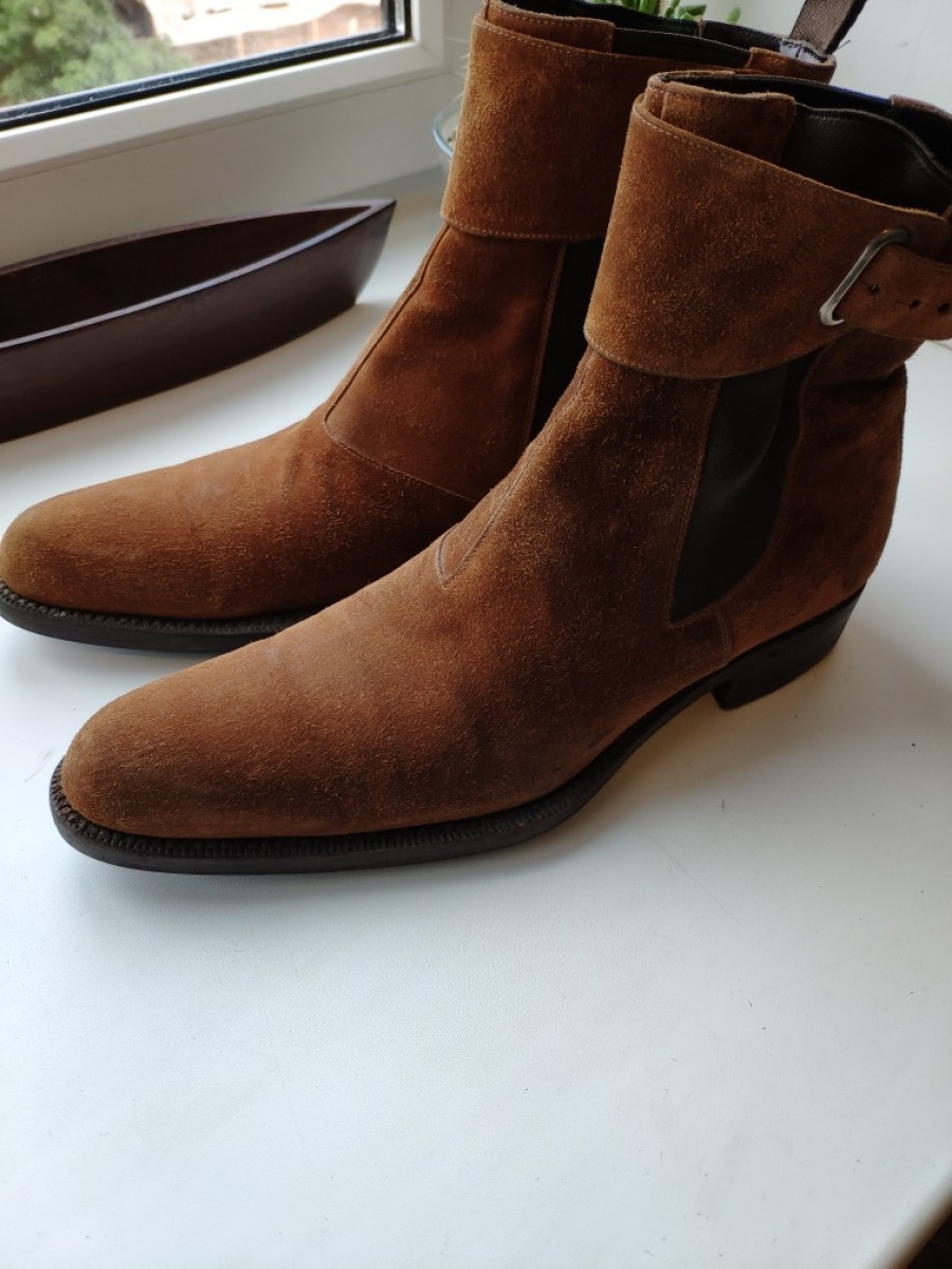 Sergio Rossi - Tan strap chelsea boots.Fits like Saint Laurent or Gucci - 4