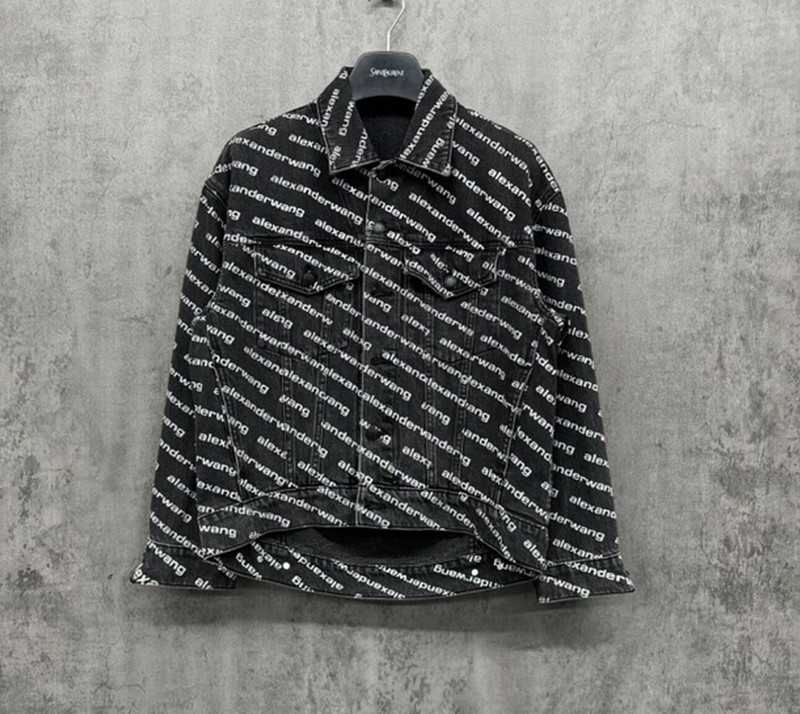 ALEXANDER WANG All-Over Logo Denim Jacket - 1