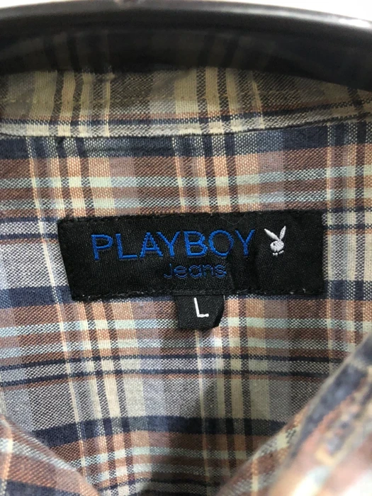 Vintage - Vintage playboy Checked Plaid Tartan Flannel Shirt 👕 - 4