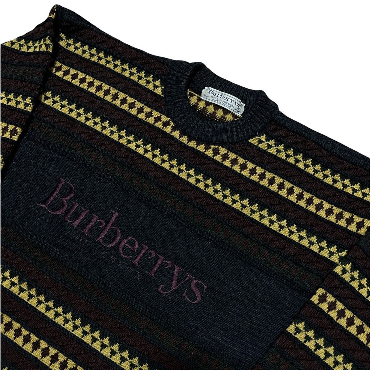 Vintage Burberrys embroidered knit sweater - 2