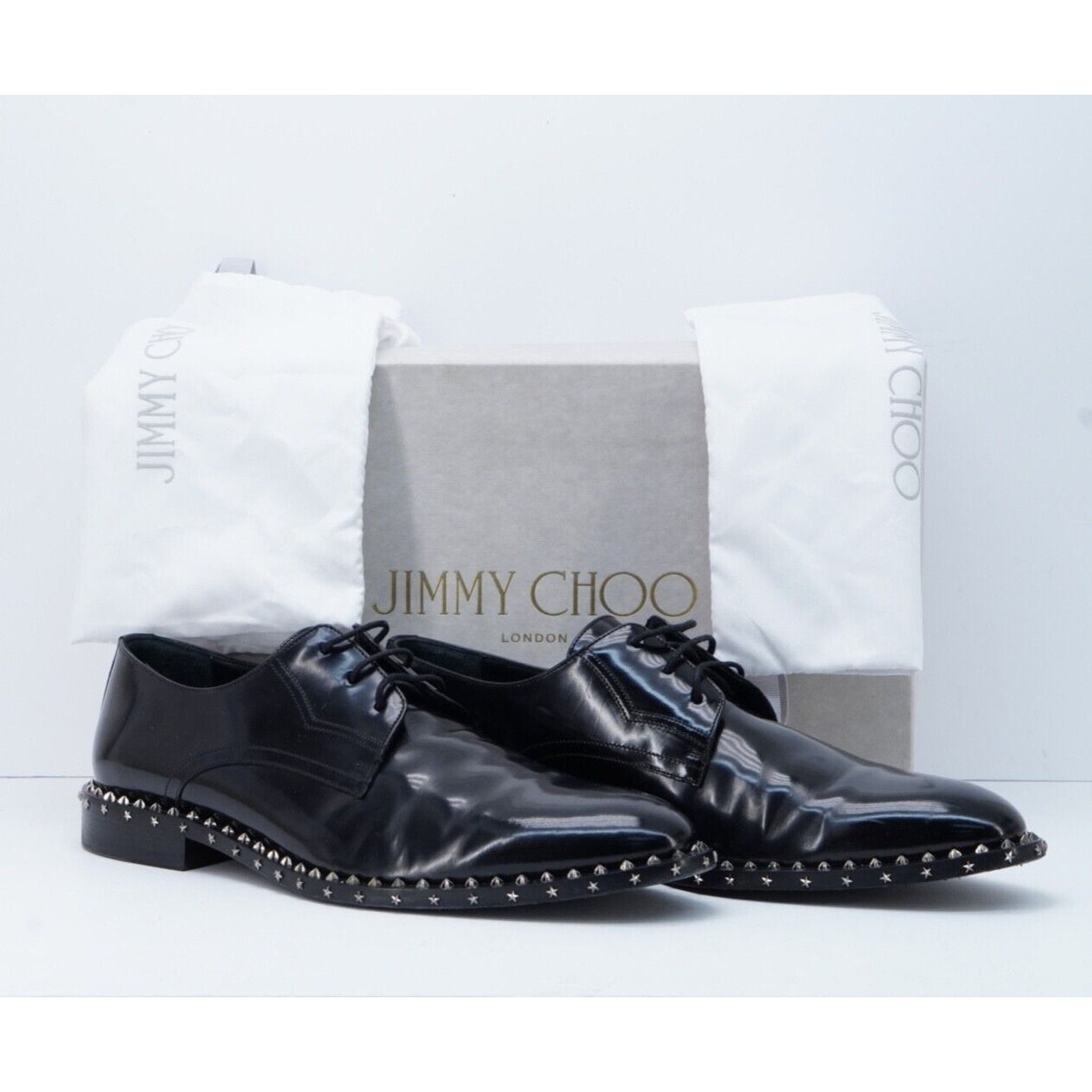 Derby Dress Shoe Axel Shiny Calf Embellish Black Jimmy Choo - 1