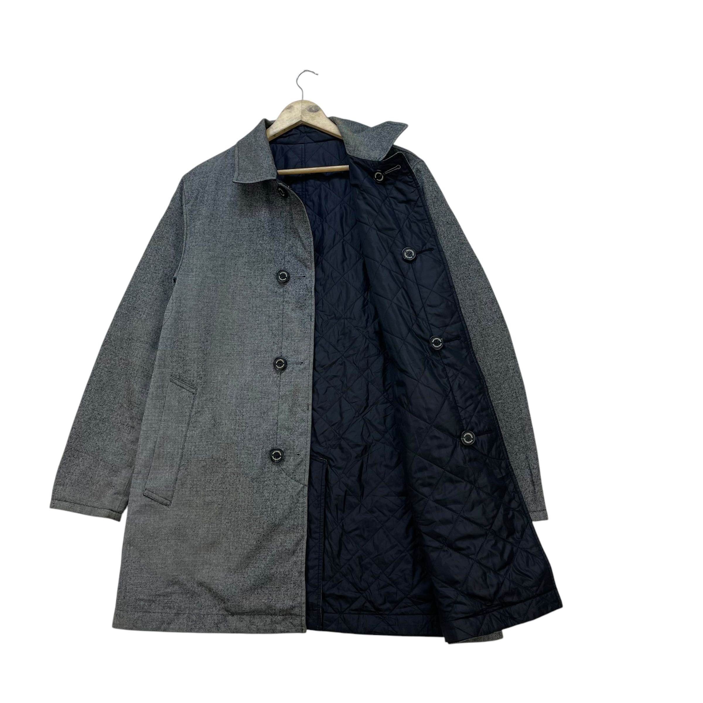 Vintage Mackintosh Philosophy Reversible Quilted/Herringbone Long Coat Jacket  - 4