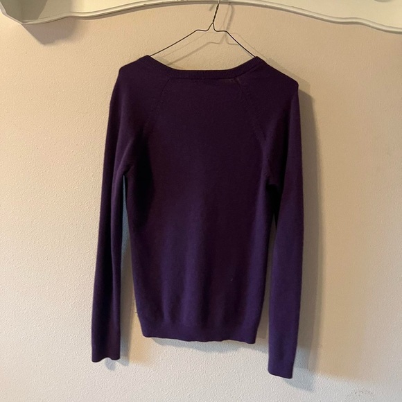 Lacoste cashmere Y2K v neck sweater purple - 2