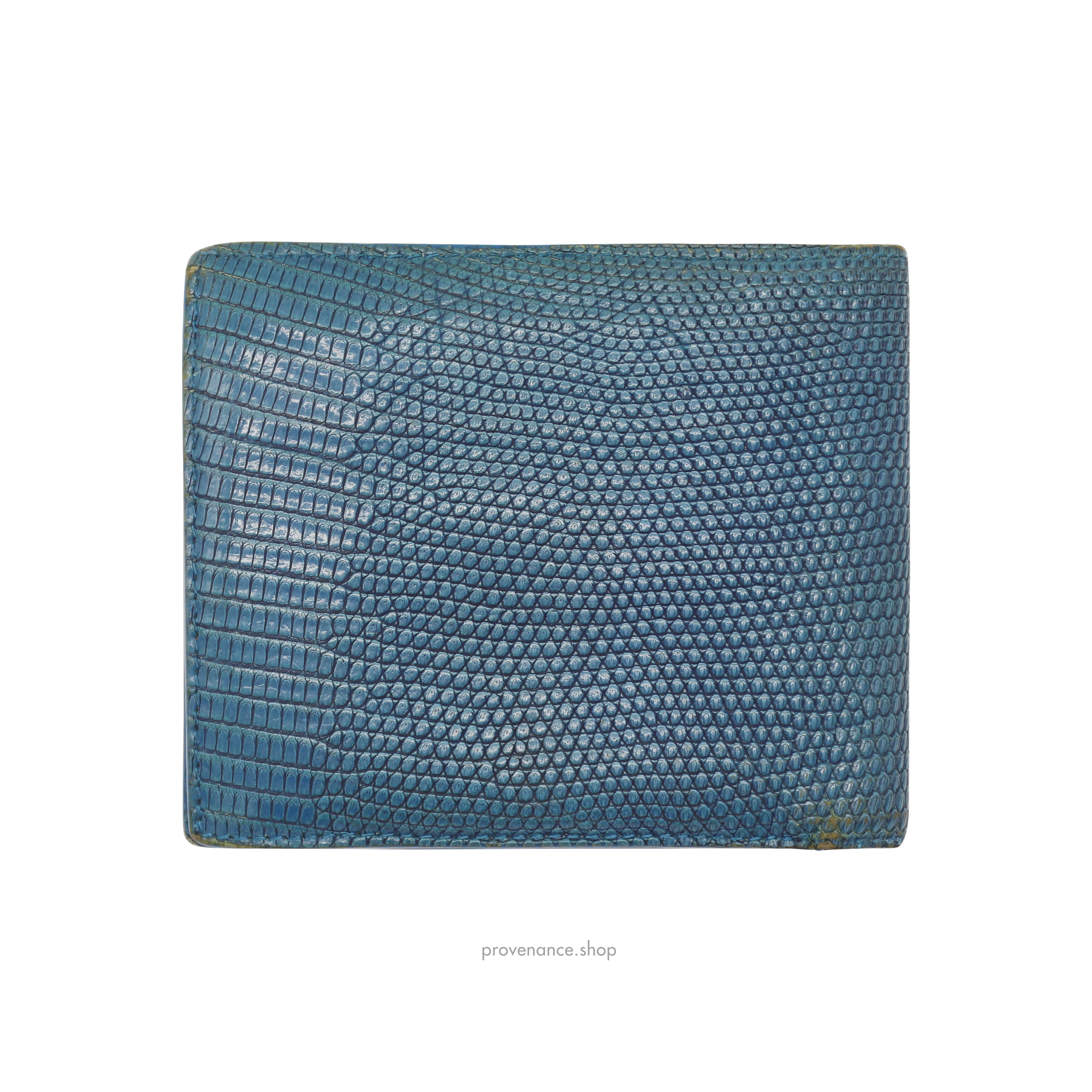 Bifold Wallet - Blue Lizard Leather - 3