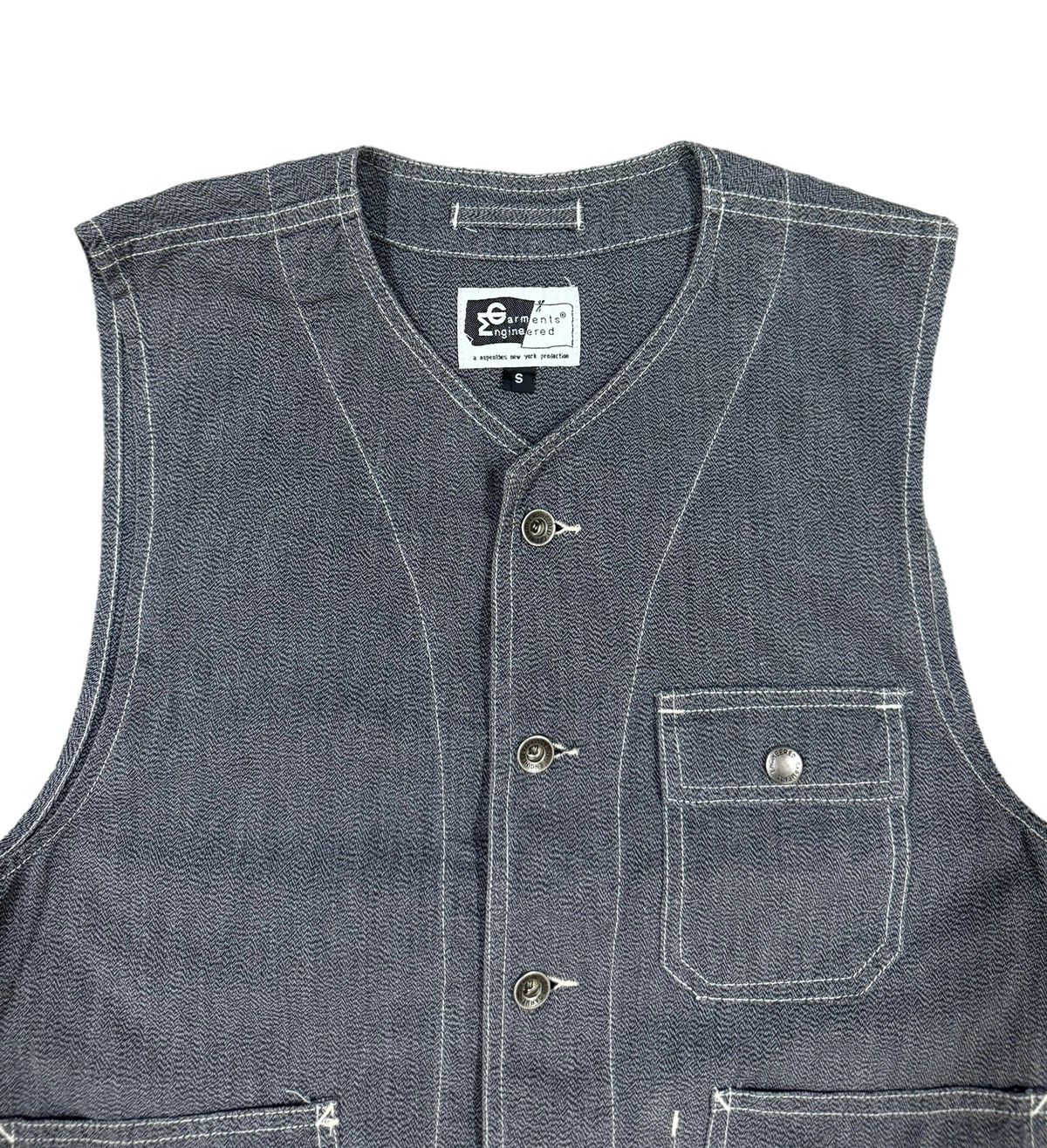 Vtg🔥Engineered Garments Hbt Chambray Buckle Vest Button Vest - 3