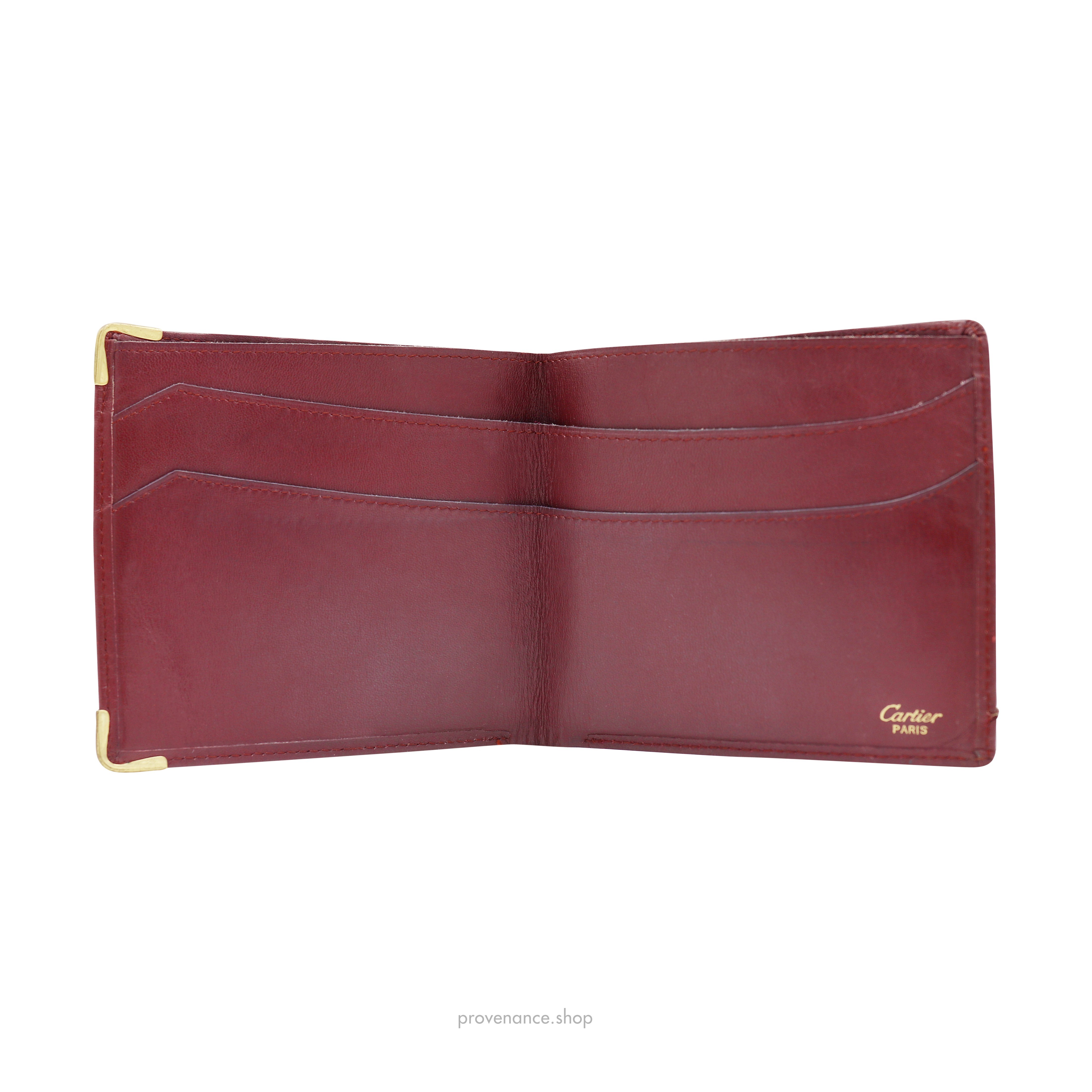 Cartier Bifold Wallet - Burgundy Calfskin Leather - 5