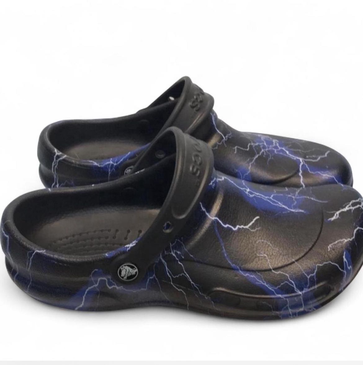 CROCS Black and Blue Lightning Loafers - 2
