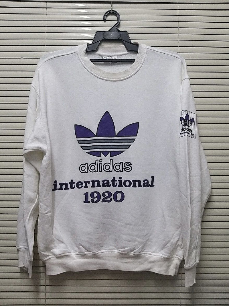 VINTAGE ADIDAS TREFOIL BIG LOGO PULLOVER SWEATSHIRT - 1