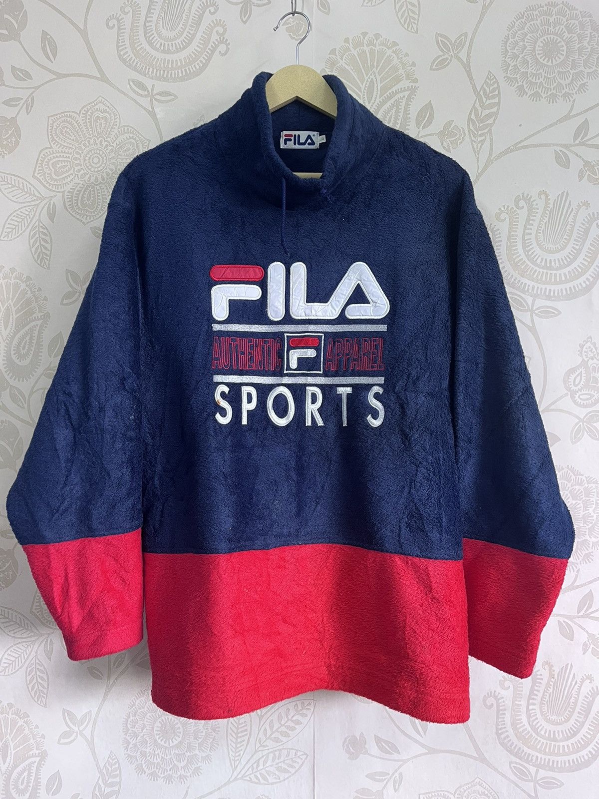 Vintage 1990s Fila Sweatshirt Biella Italia Big Logo - 1