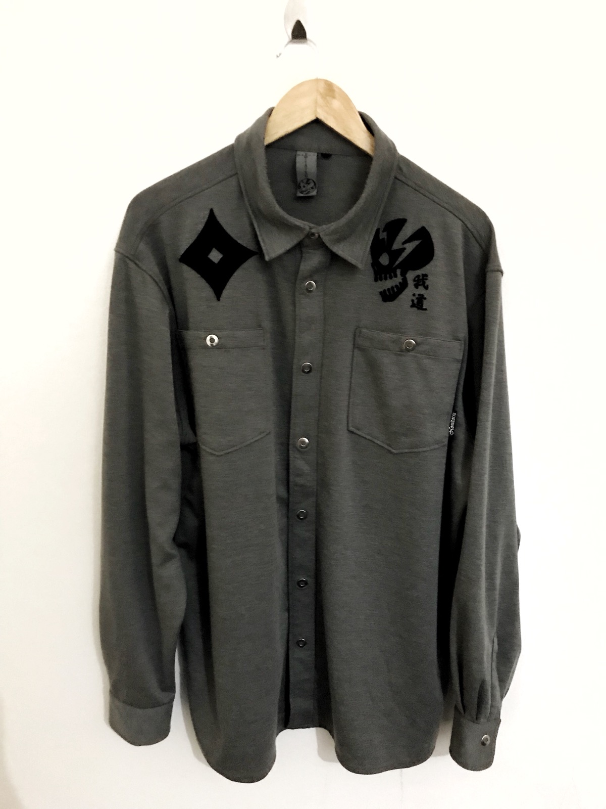 Designer - Designers NAMITATSU GADO Snap Button Down Skull Logo Shirts - 1