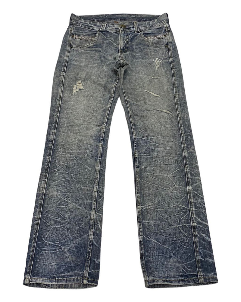 THRASHED💥RIPPED DISTRESSED DENIM BY REAL VINTAGE DENIM JEANS - 1