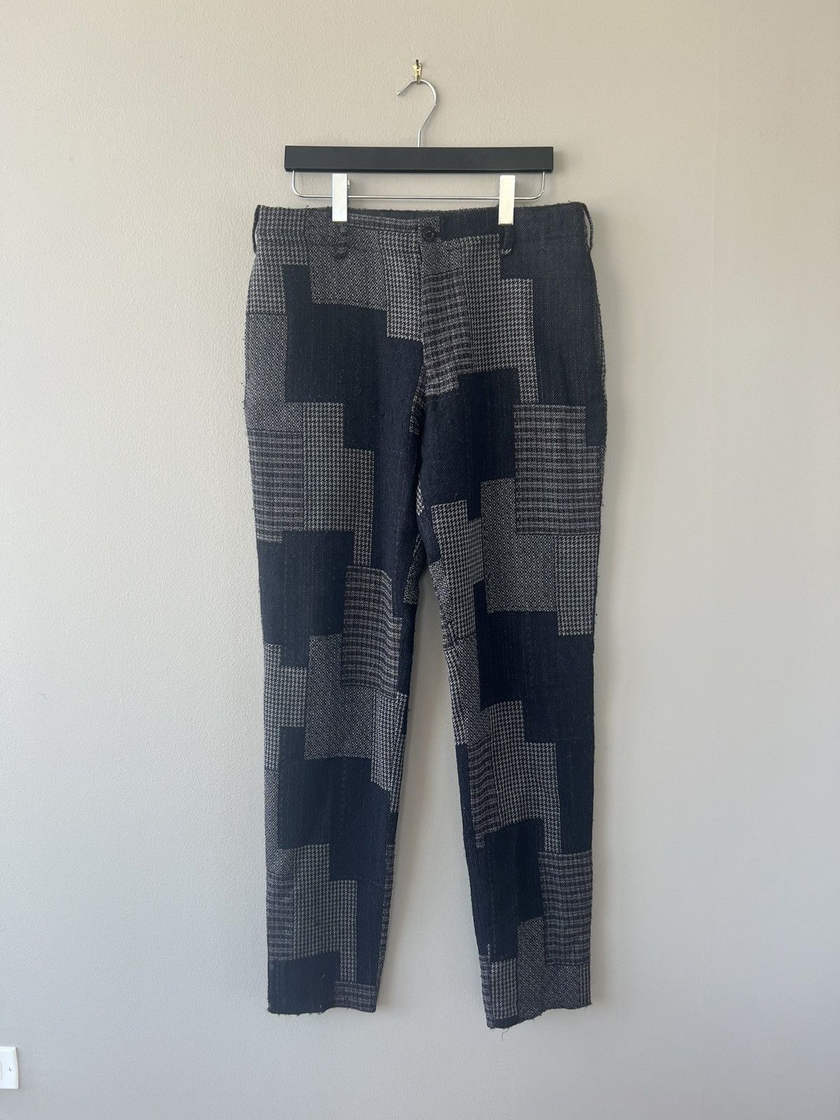 Patchwork Wool Trousers - 1
