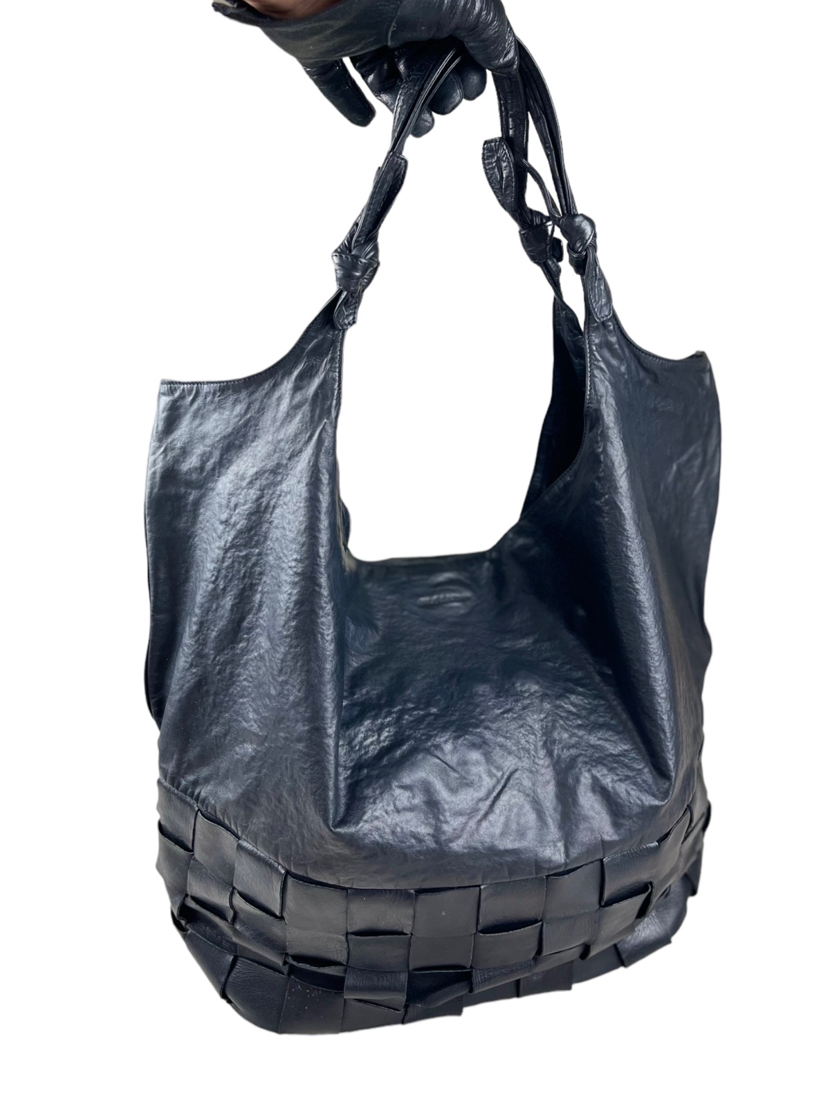 Jil Sander Hobo Leather Bag Bottom Woven - 2