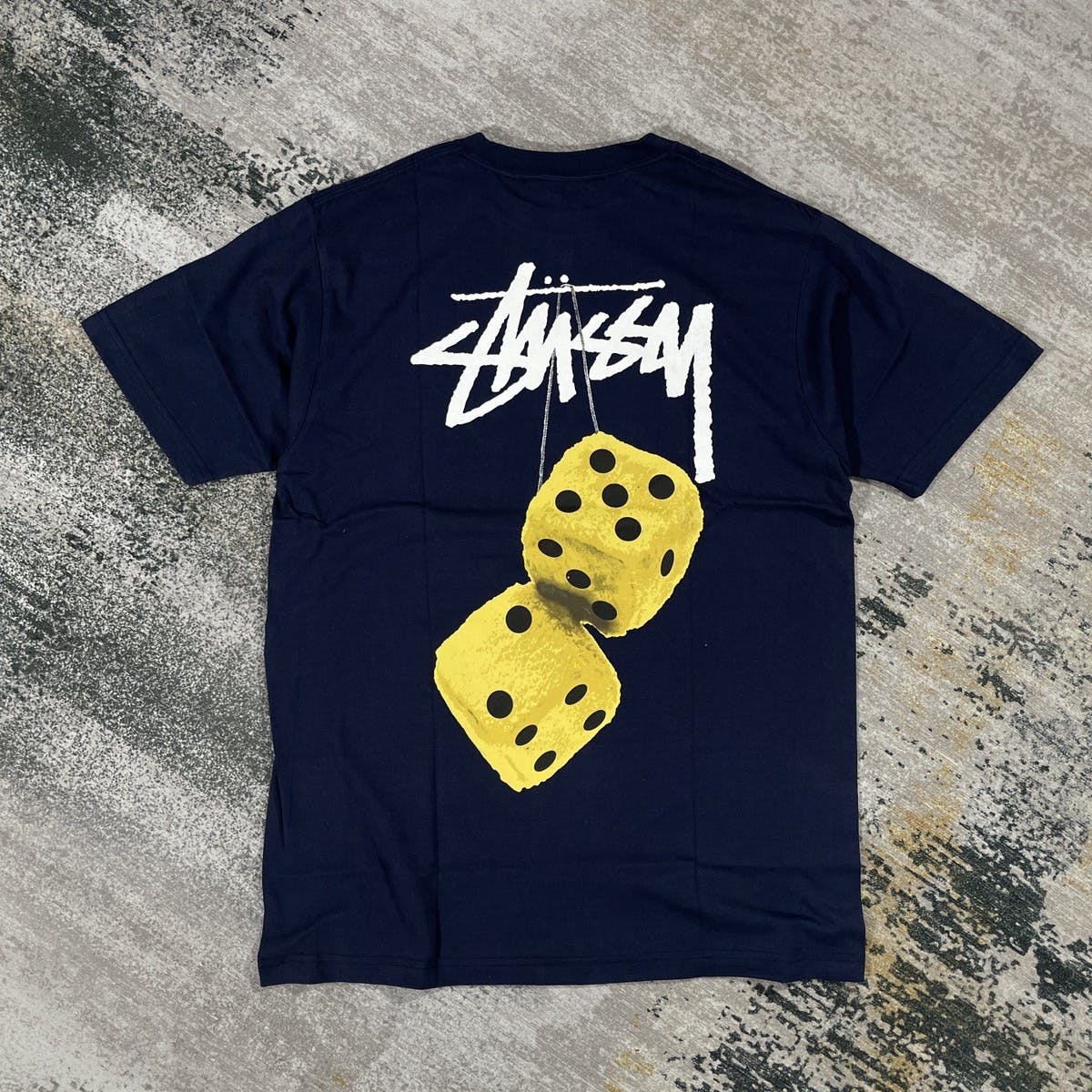 STUSSY TEE LARGE NAVY 