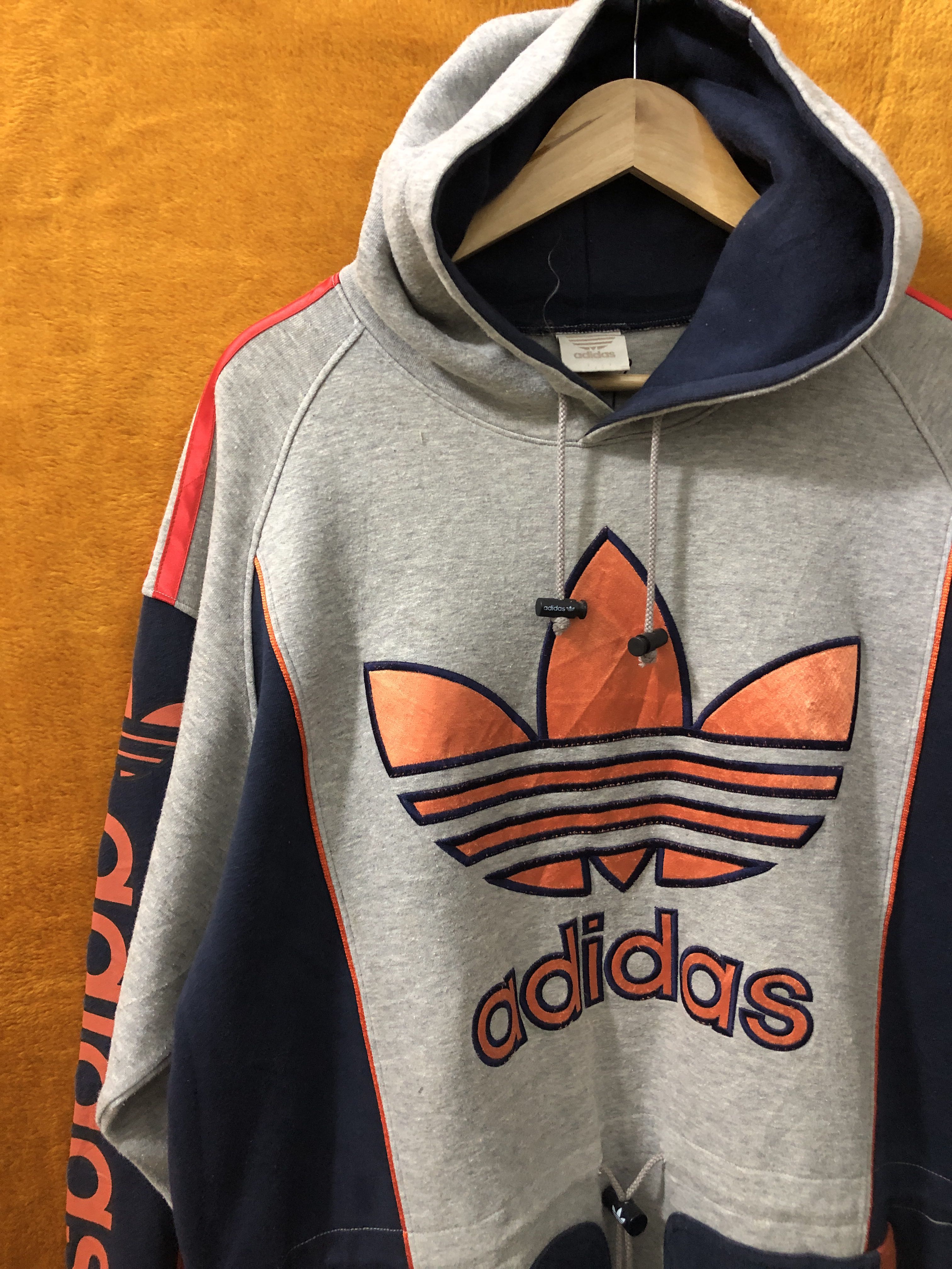 Vintage Adidas Big Logo Embroidery Sweatshirt Hoodie Streetwear Clothing - 4