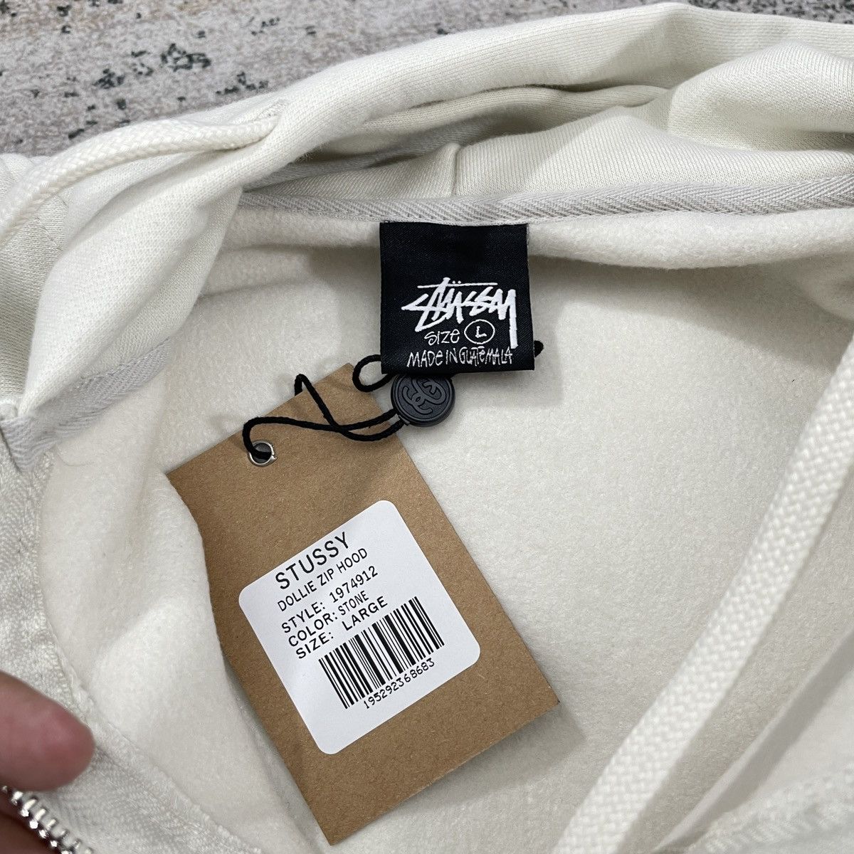 STUSSY " DOLLIE " ZIP HOODIE STONE - 4