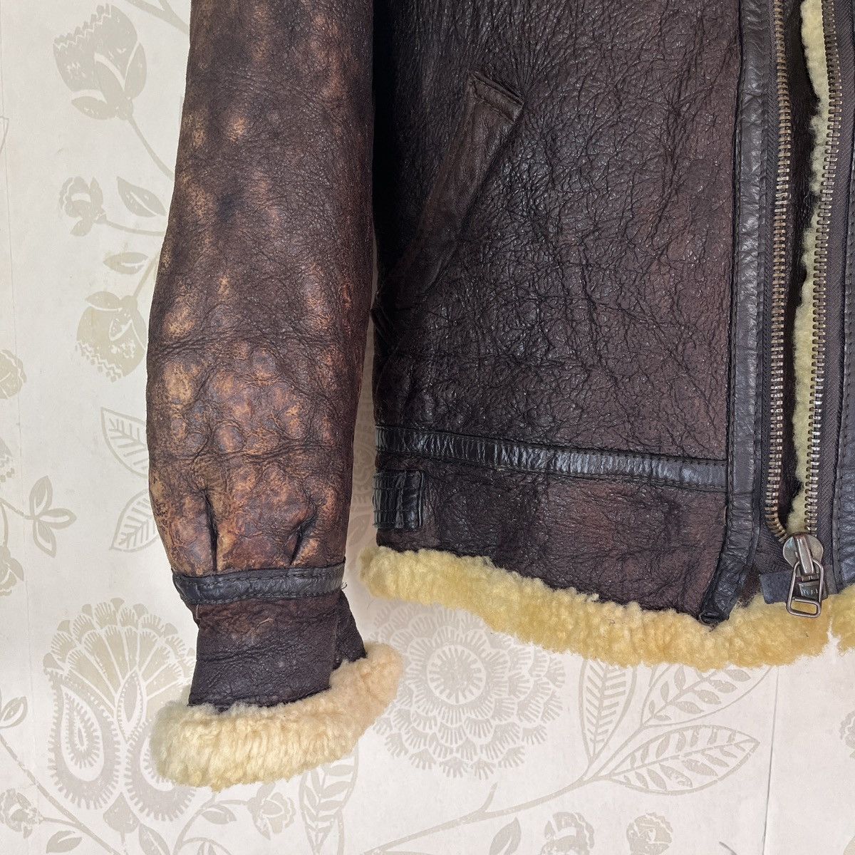Vintage - Resident Evil B3 SheepSkin Leather Coat Jacket Japan - 9