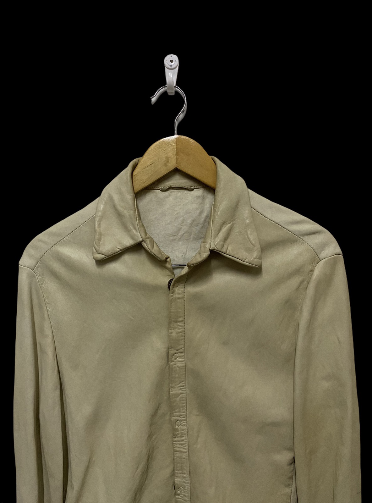 Giorgio Brato - Giorgio Brato Leather Snap Button Up Shirt - 2