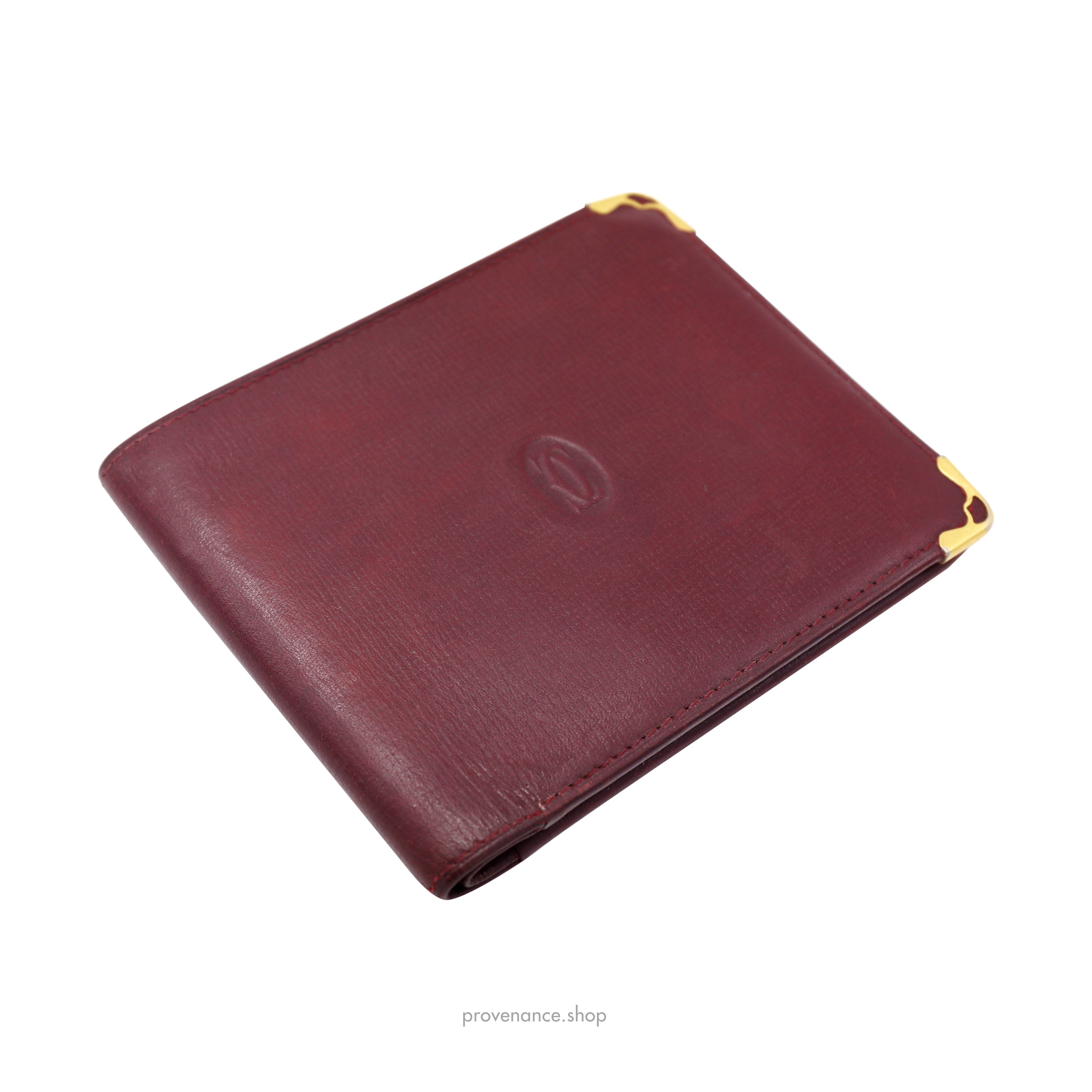 6CC Bifold Wallet - Burgundy Calfskin Leather - 3