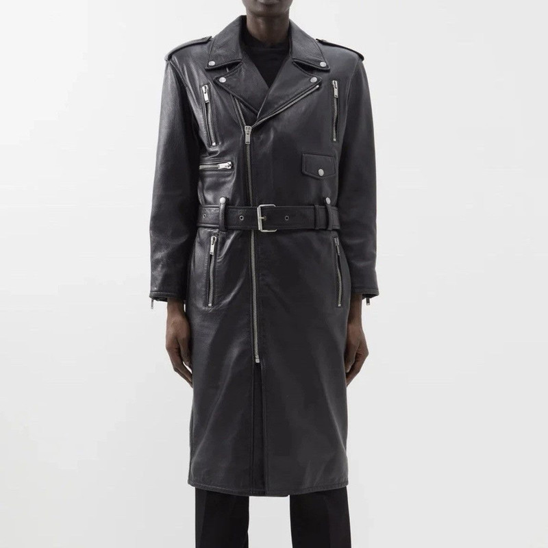 Saint Laurent Leather Biker Coat in Small - 1