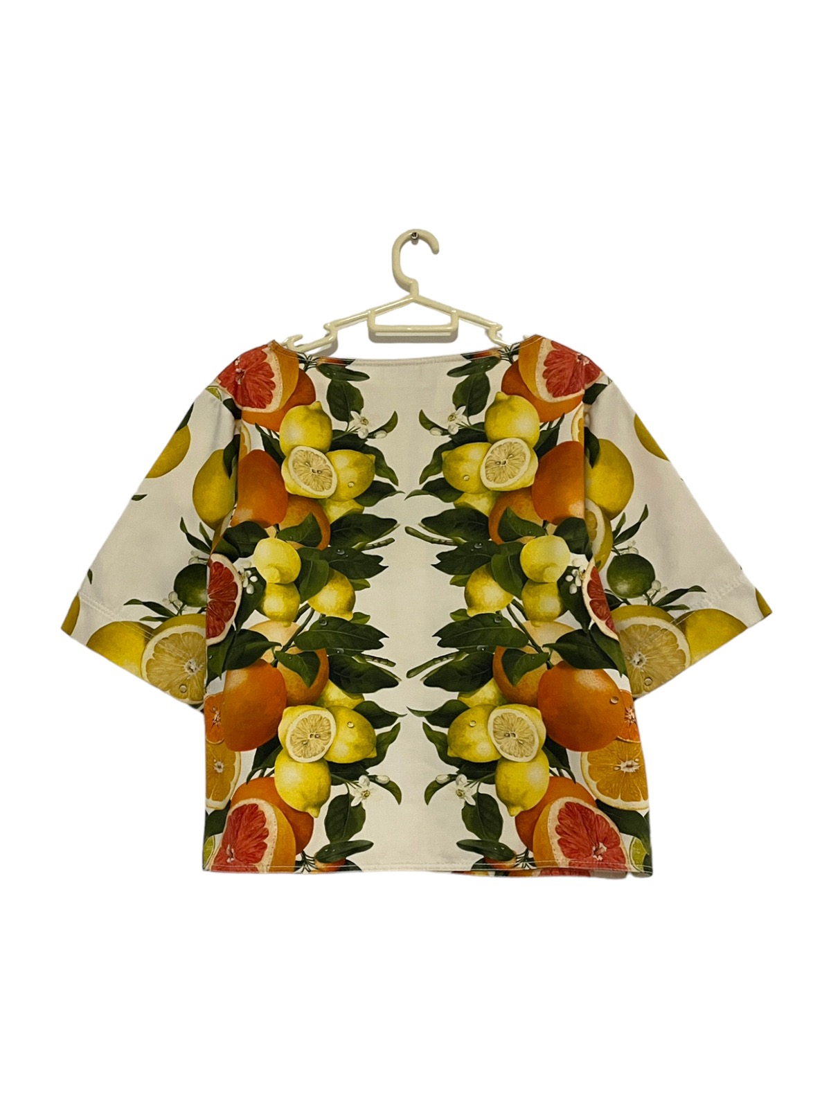 Stella McCartney Citrus-Print Oversized Cropped T-Shirt - 6