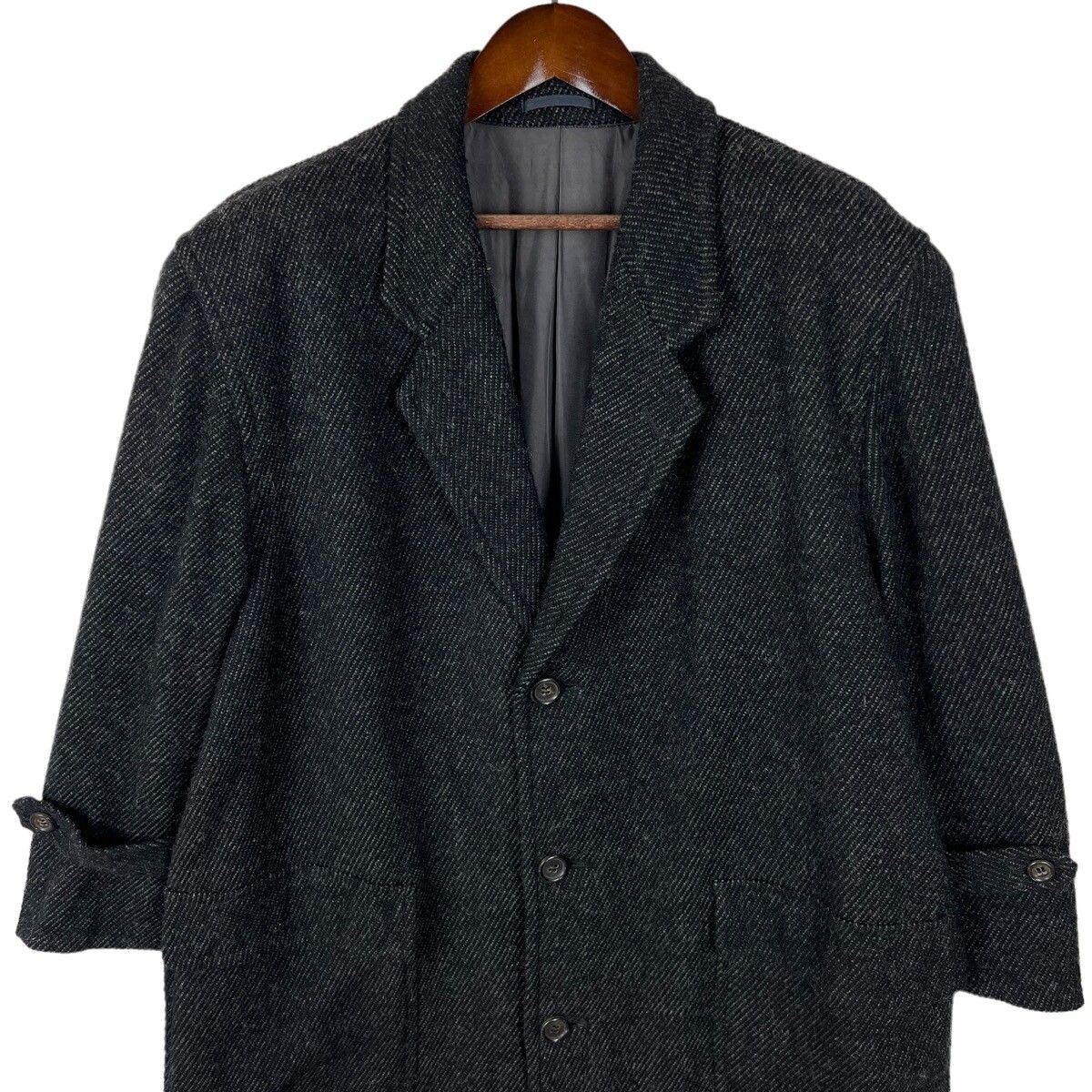 CDG HOMME Wool Tweed Coat - 2