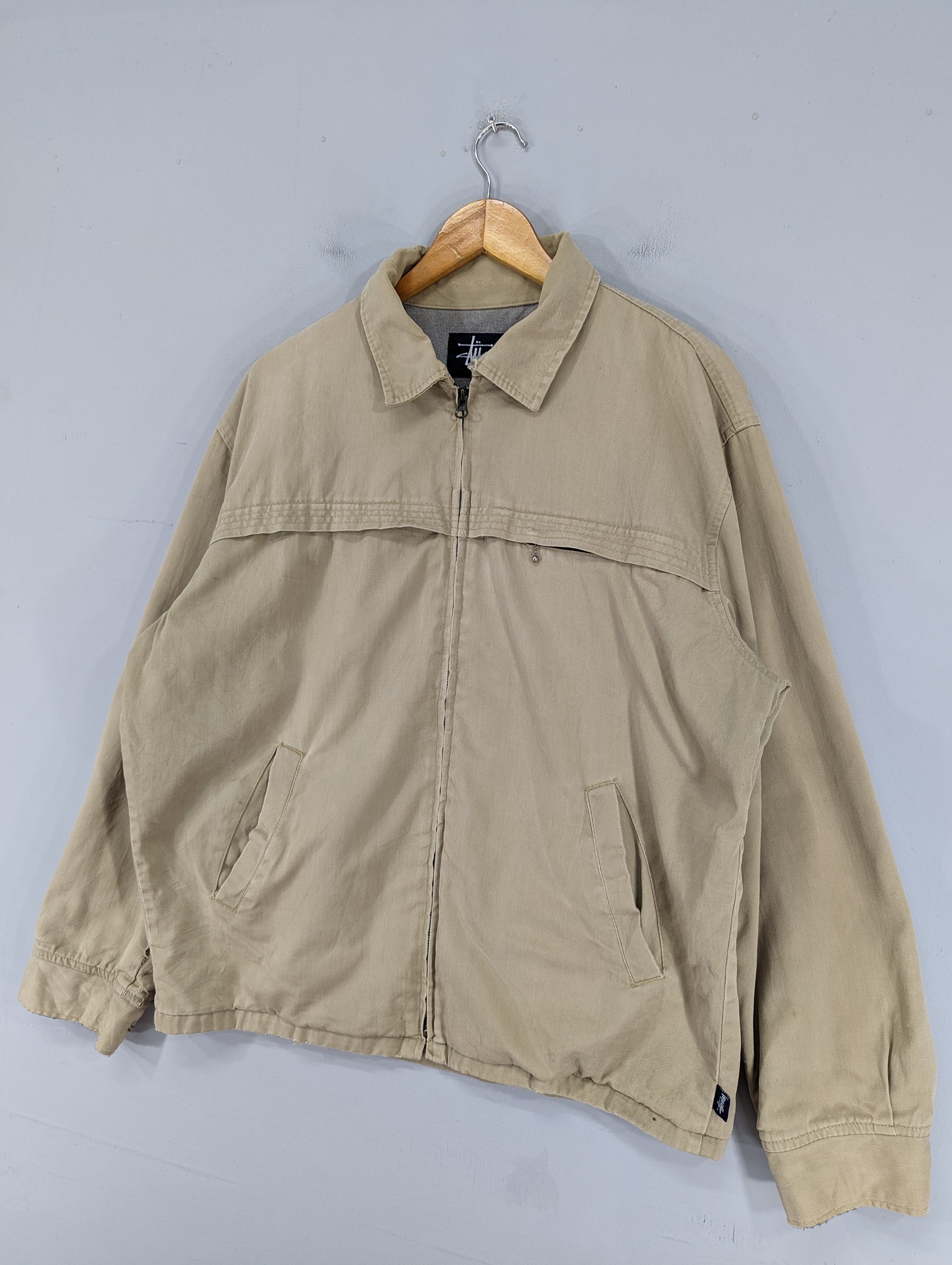 💥RARE💥Vintage 90s Stussy Distressed Workwear Jacket