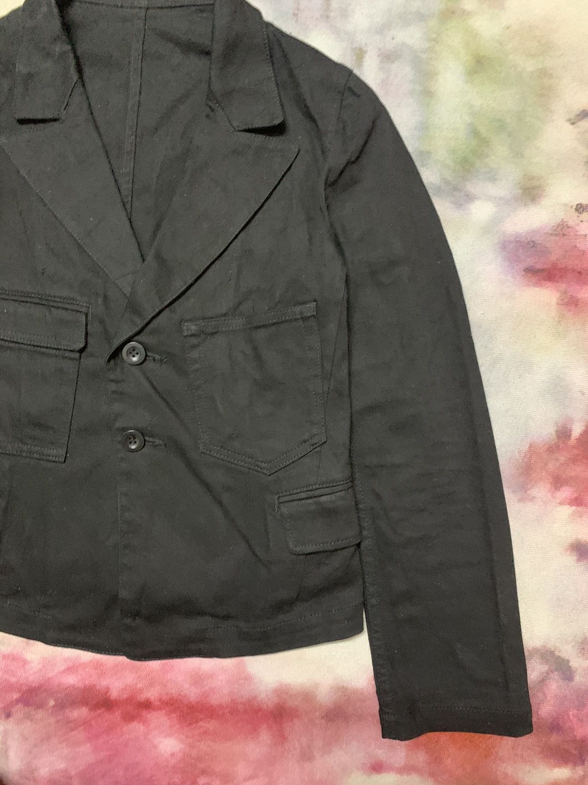 Yohji Yamamoto +NOIR Cropped Denim Chore Jacket - 4