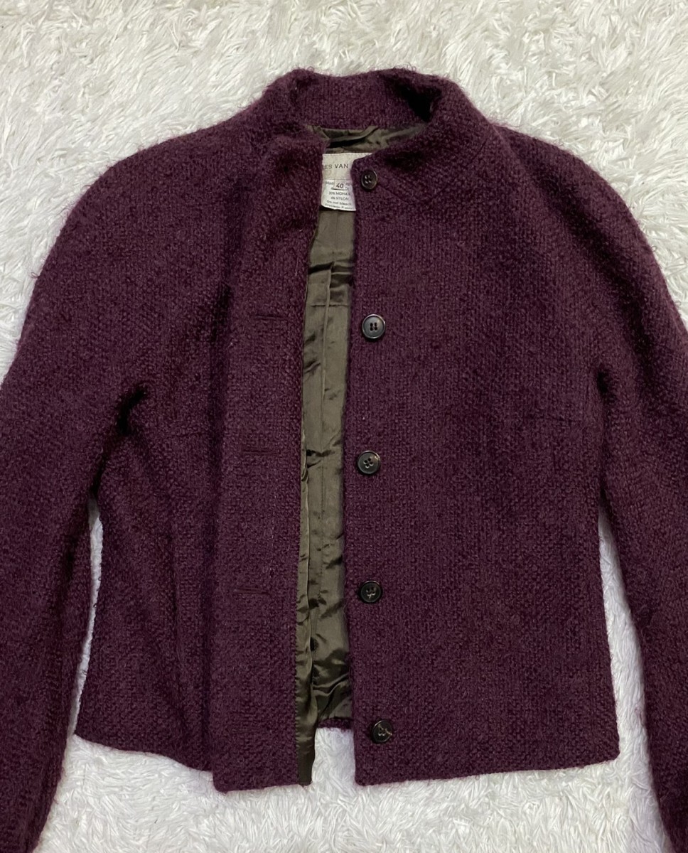 Button Up Mohair Wool Blend Jacket - 6