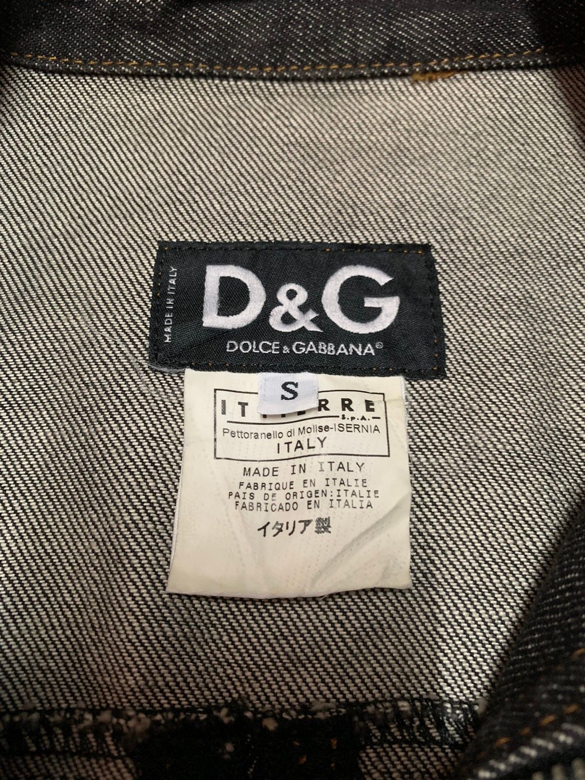 Rare D&G Dolce Gabbana Zipper 2004 Shredder Denim Jacket - 13