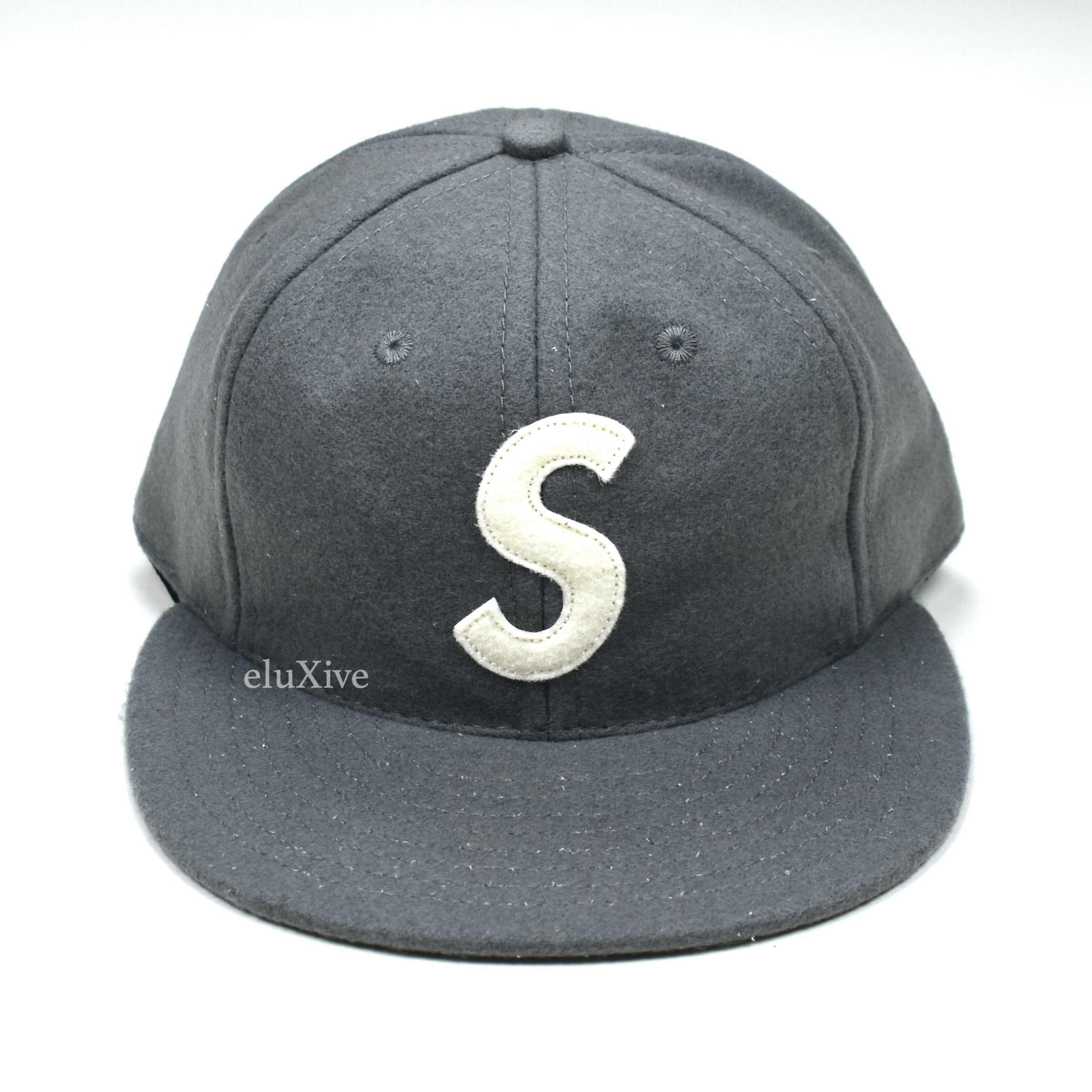 Supreme Ebbets Field Flannels Gray Wool S Logo Fitted Hat DS - 2