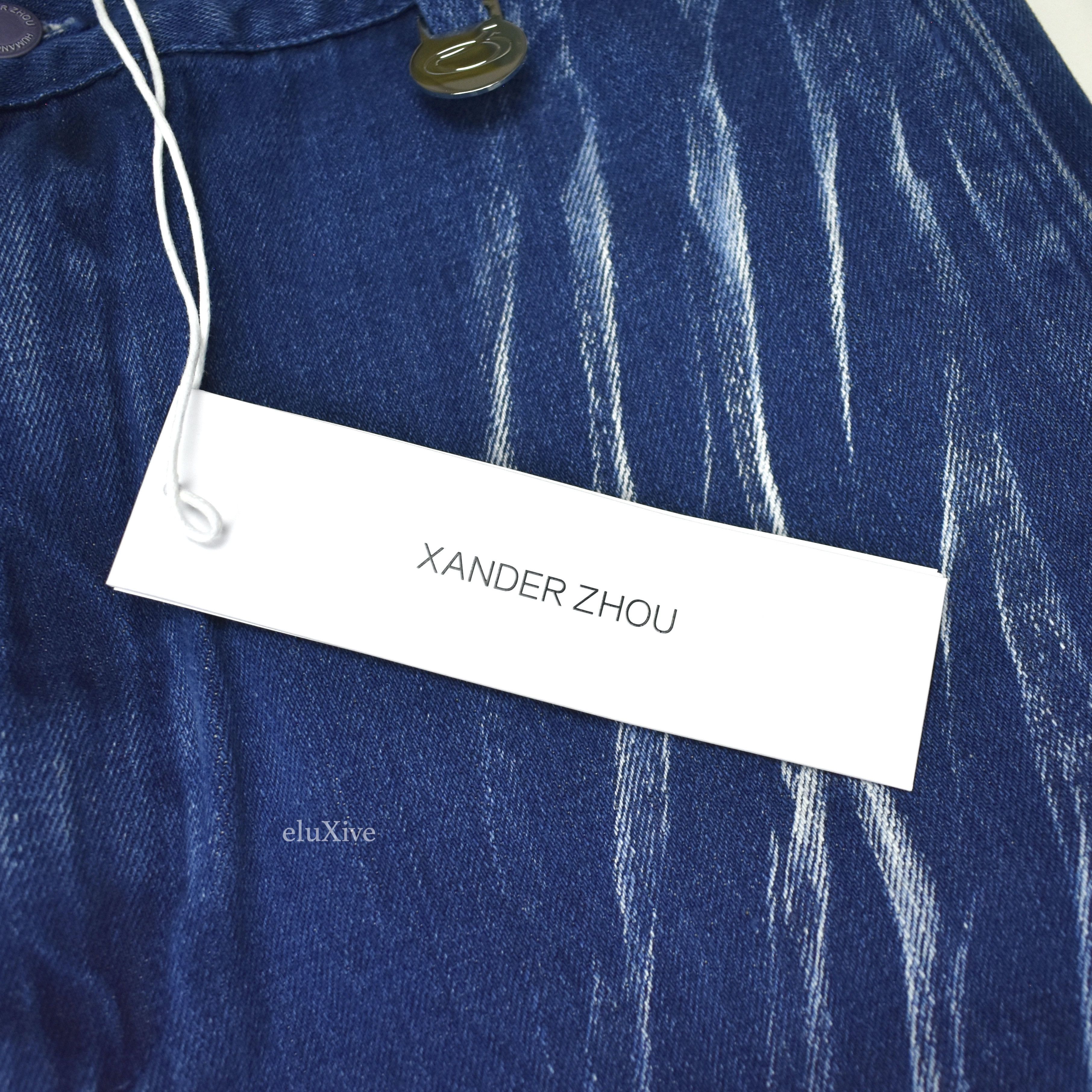 Xander Zhou Blue Spiral Effect Denim Jeans - 5