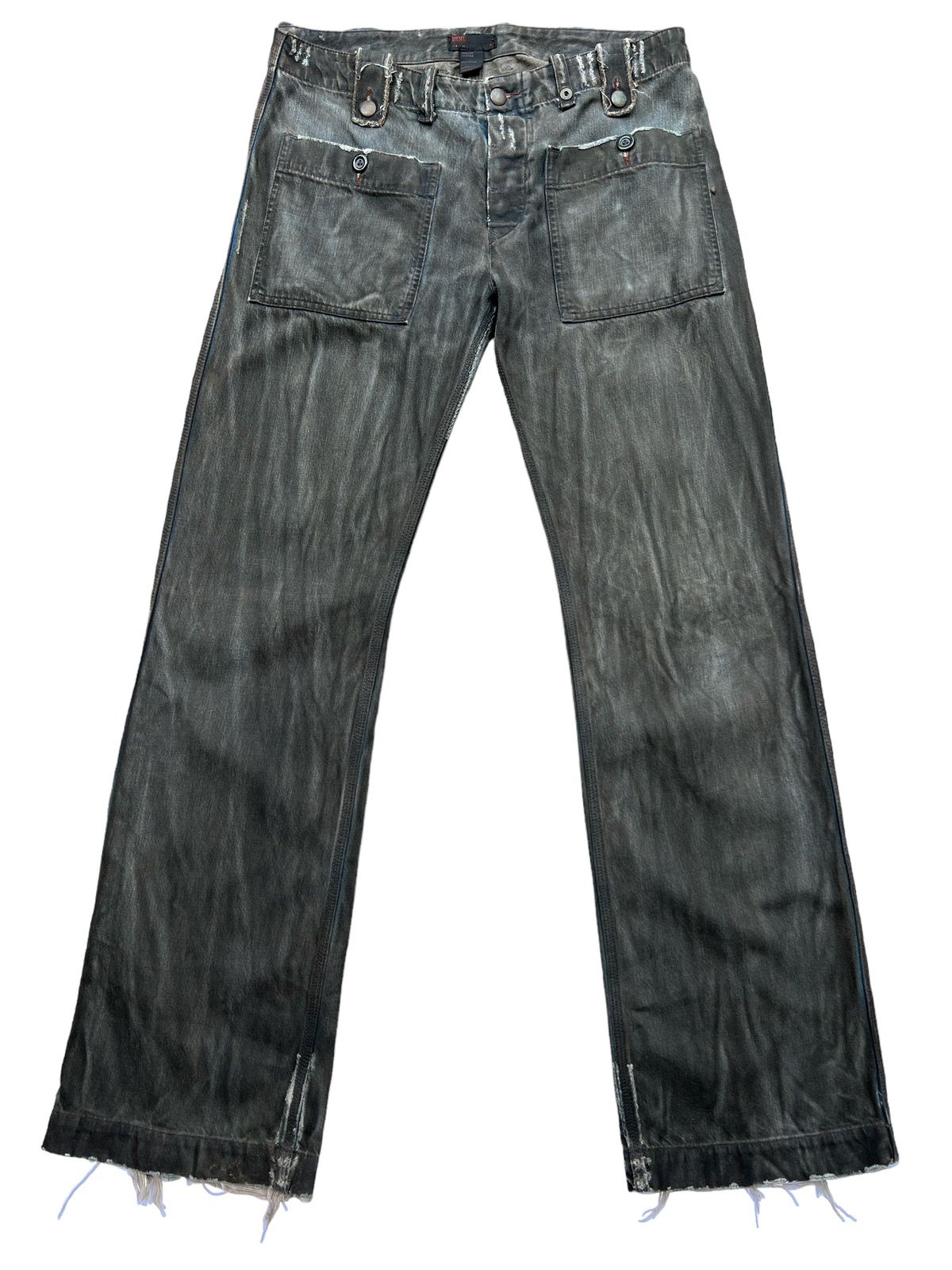 Rare🔥Diesel MultiPocket Distressed Baggy Bondage Jeans 34x34 - 2