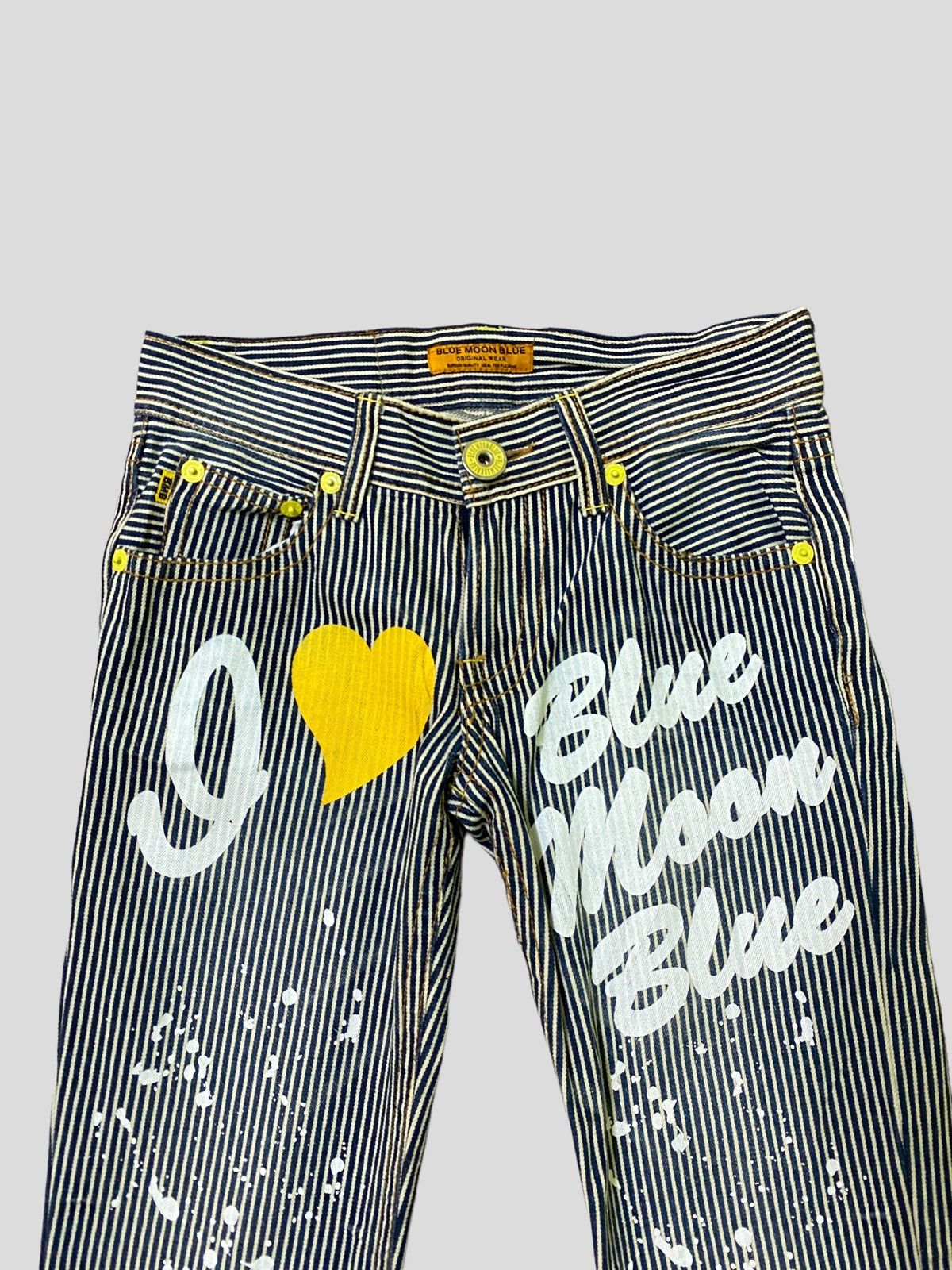 Vintage BLUE MOON BLUE Printed Paint Splash Low Rise Denim - 5