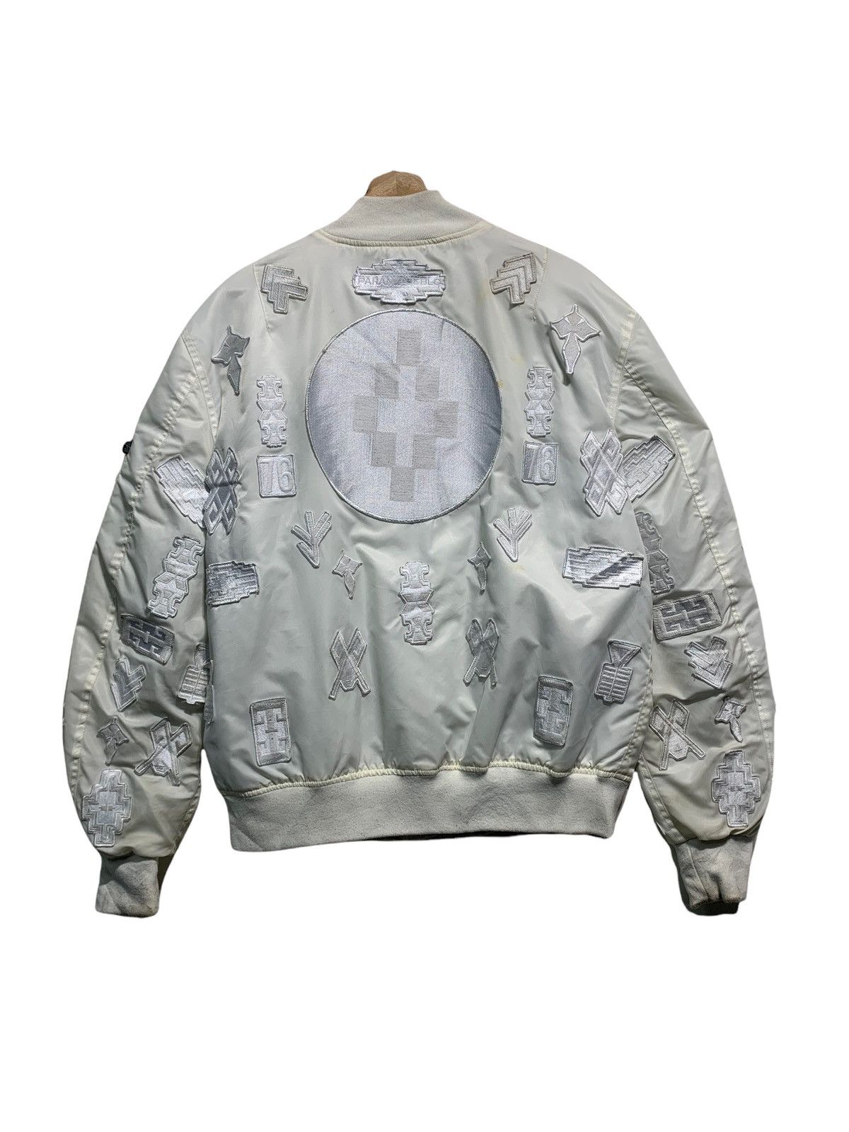 🔥MARCELO BURLON X ALPHA IND WHITE PATCHES EMBROIDERY JACKETS - 9