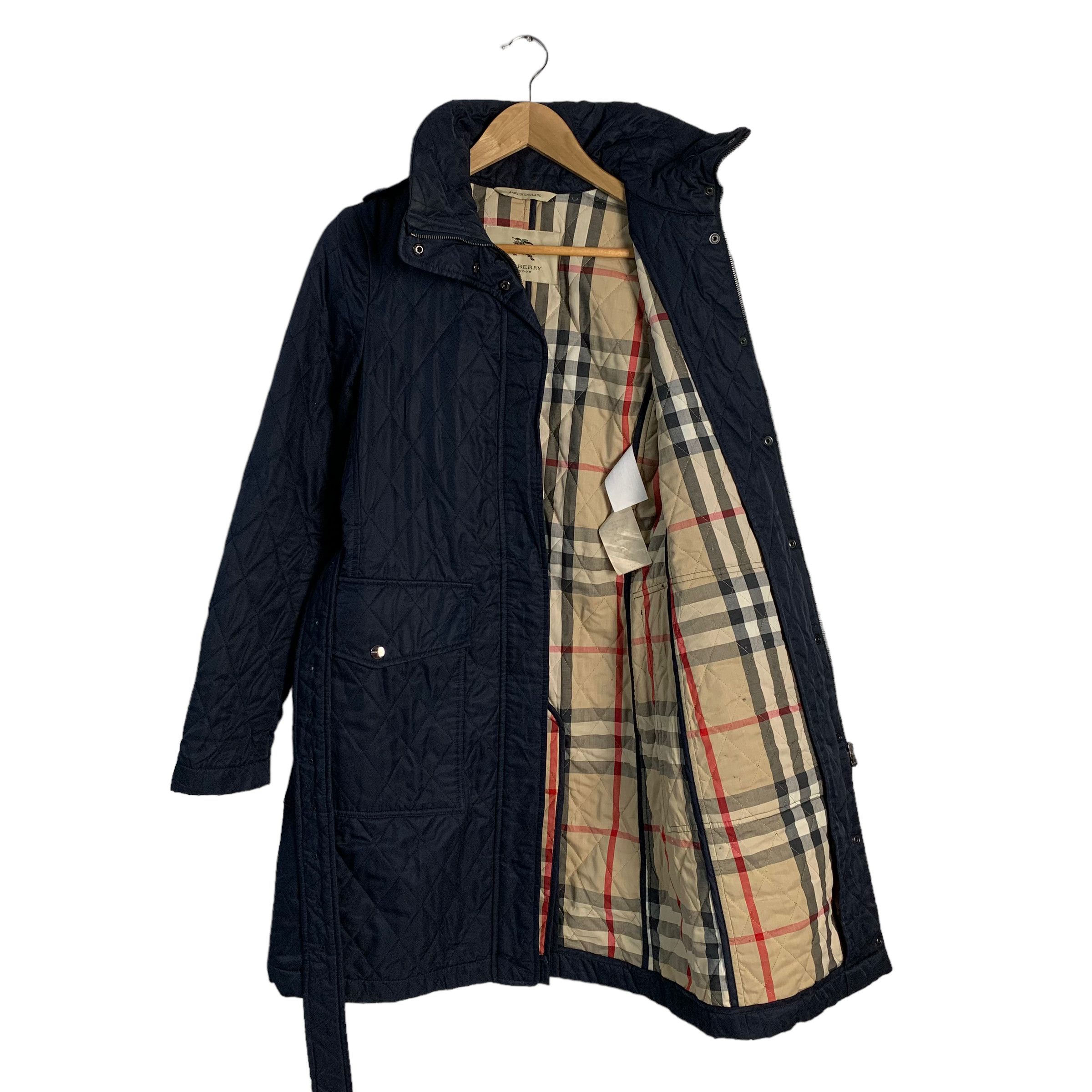 Burberry London Quilted Nova Check Long Jacket - 6