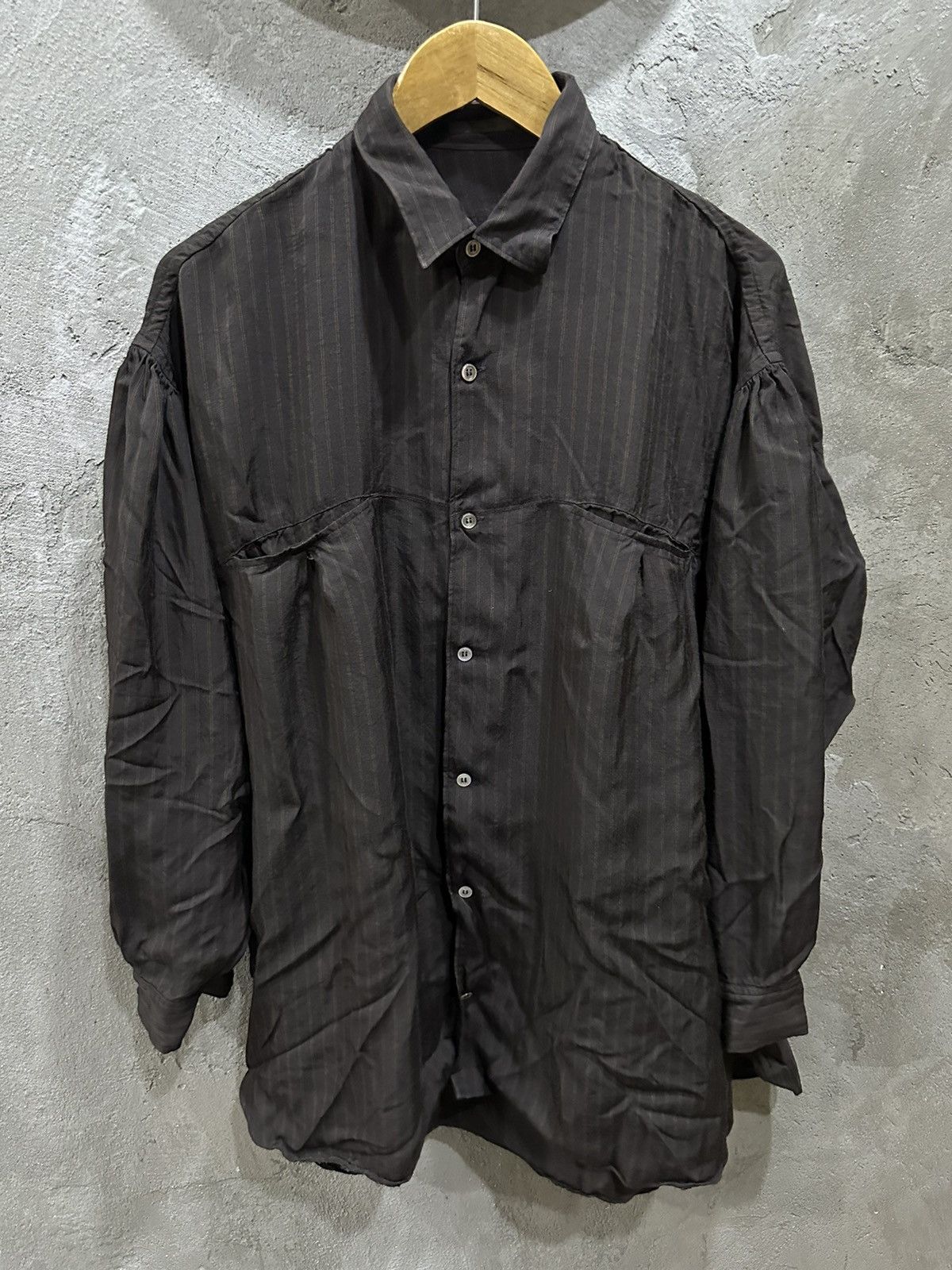 1990 - Y’s For Men Double Pocket Striped Rayon Shirt - 1