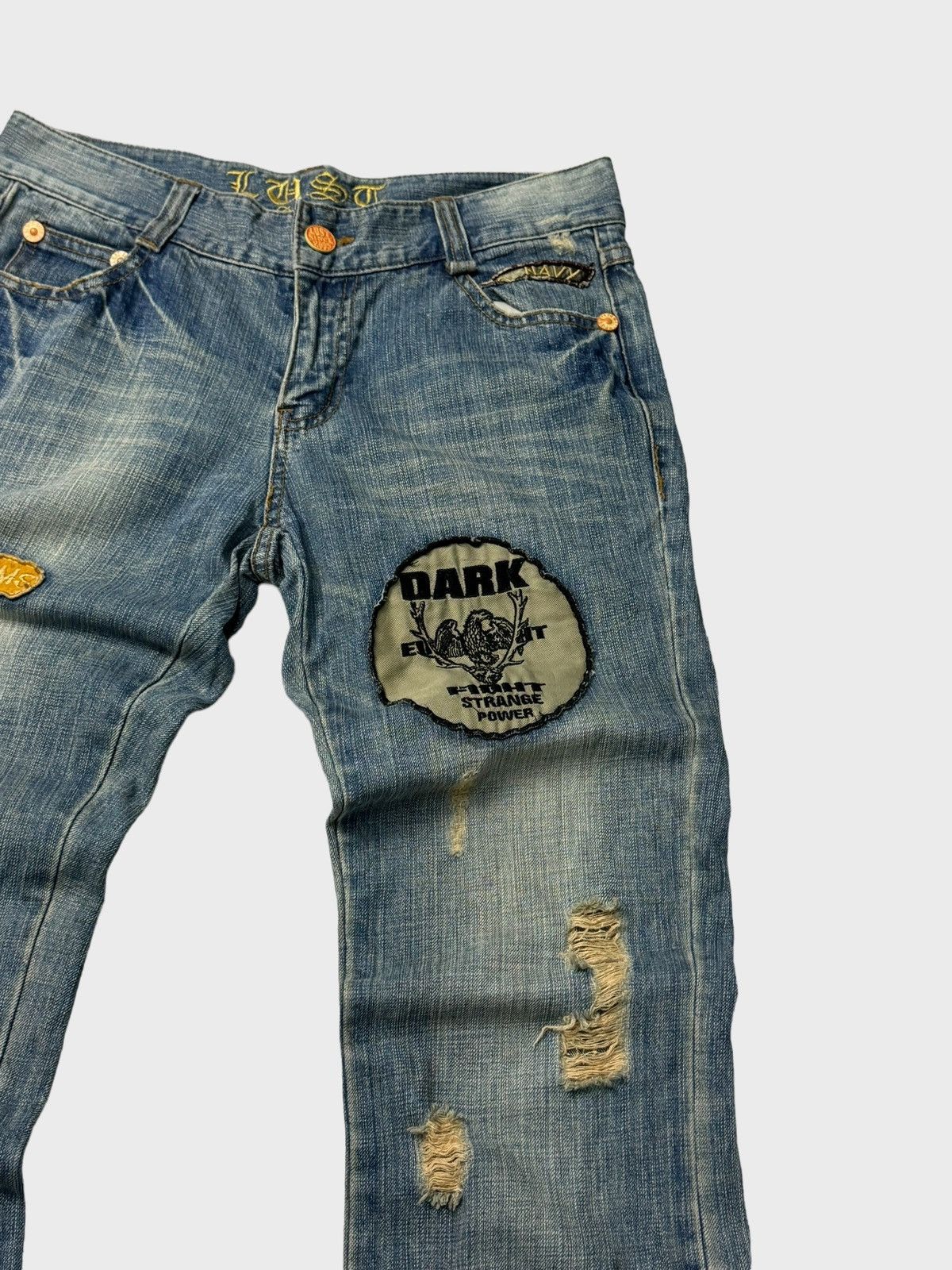 Flare Distressed Patches Junya Watanabe Style Denim Jeans - 5