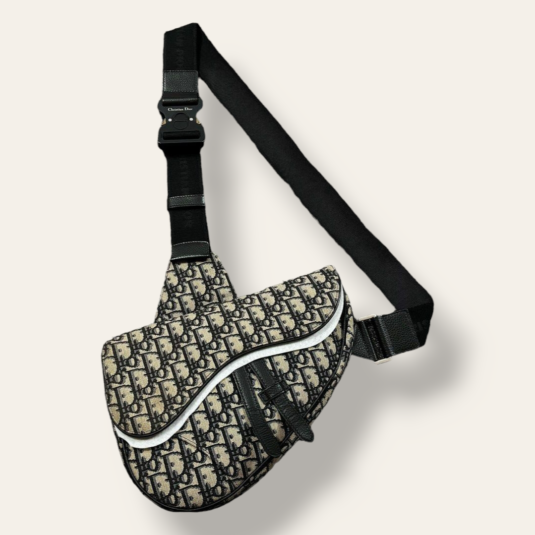 Christian Dior Jacquard Oblique Saddle Bag - 1