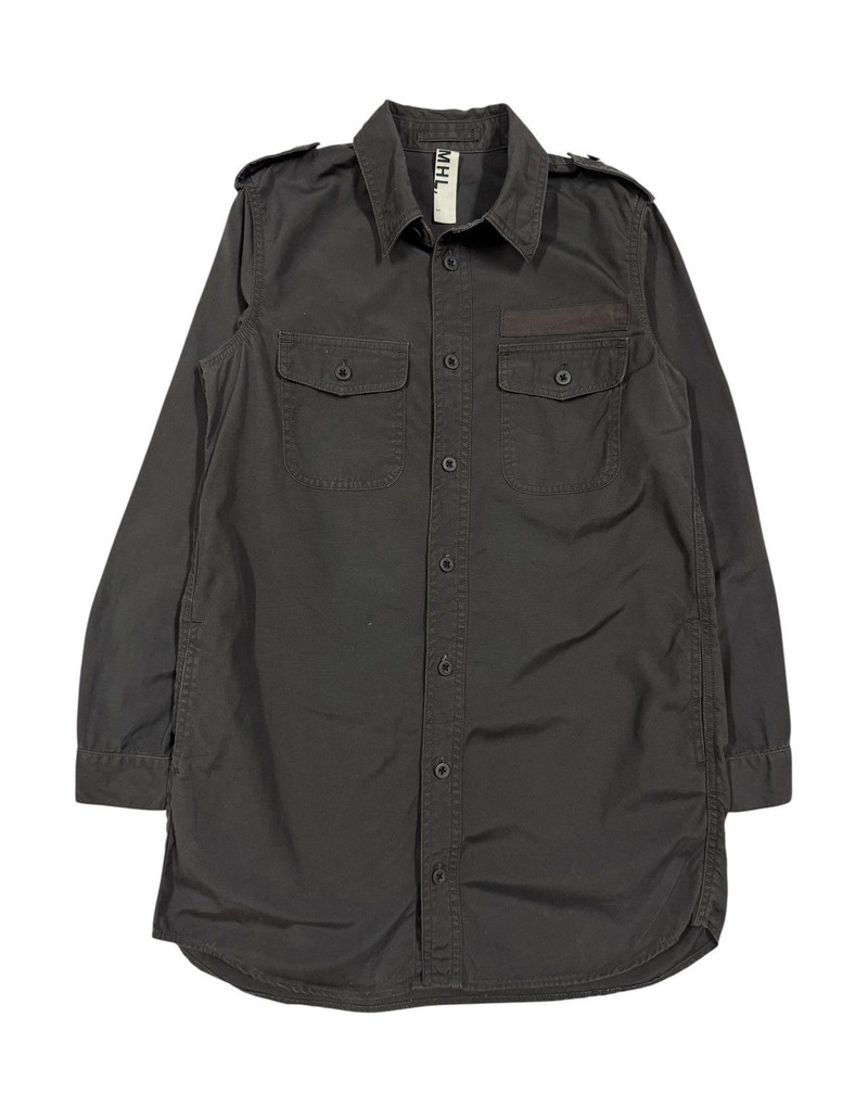 MHL🔥Margaret Howell Army Patch Long Button Ups Pocket Shirt - 1