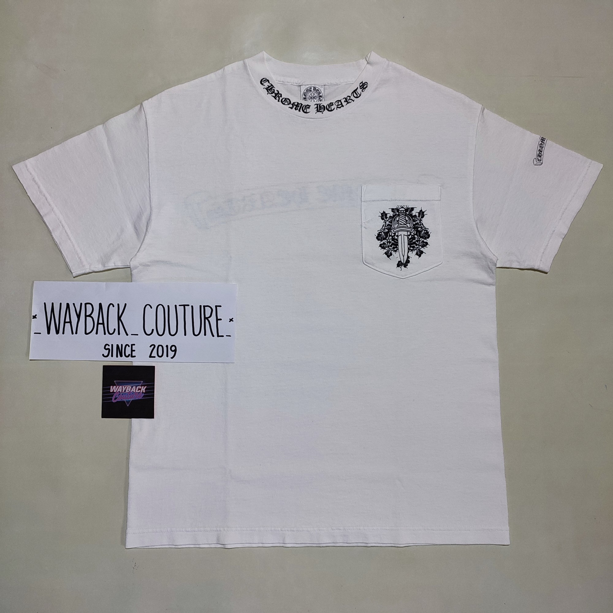 Chrome Hearts neck logo pocket tee dagger - 1