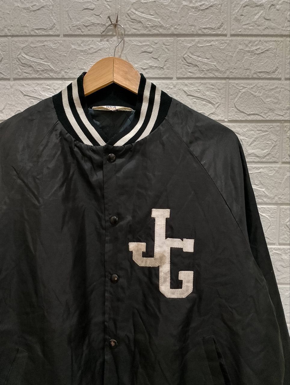 Vintage 80s West Ark JG Satin Baseball Bomber Jacket - 4