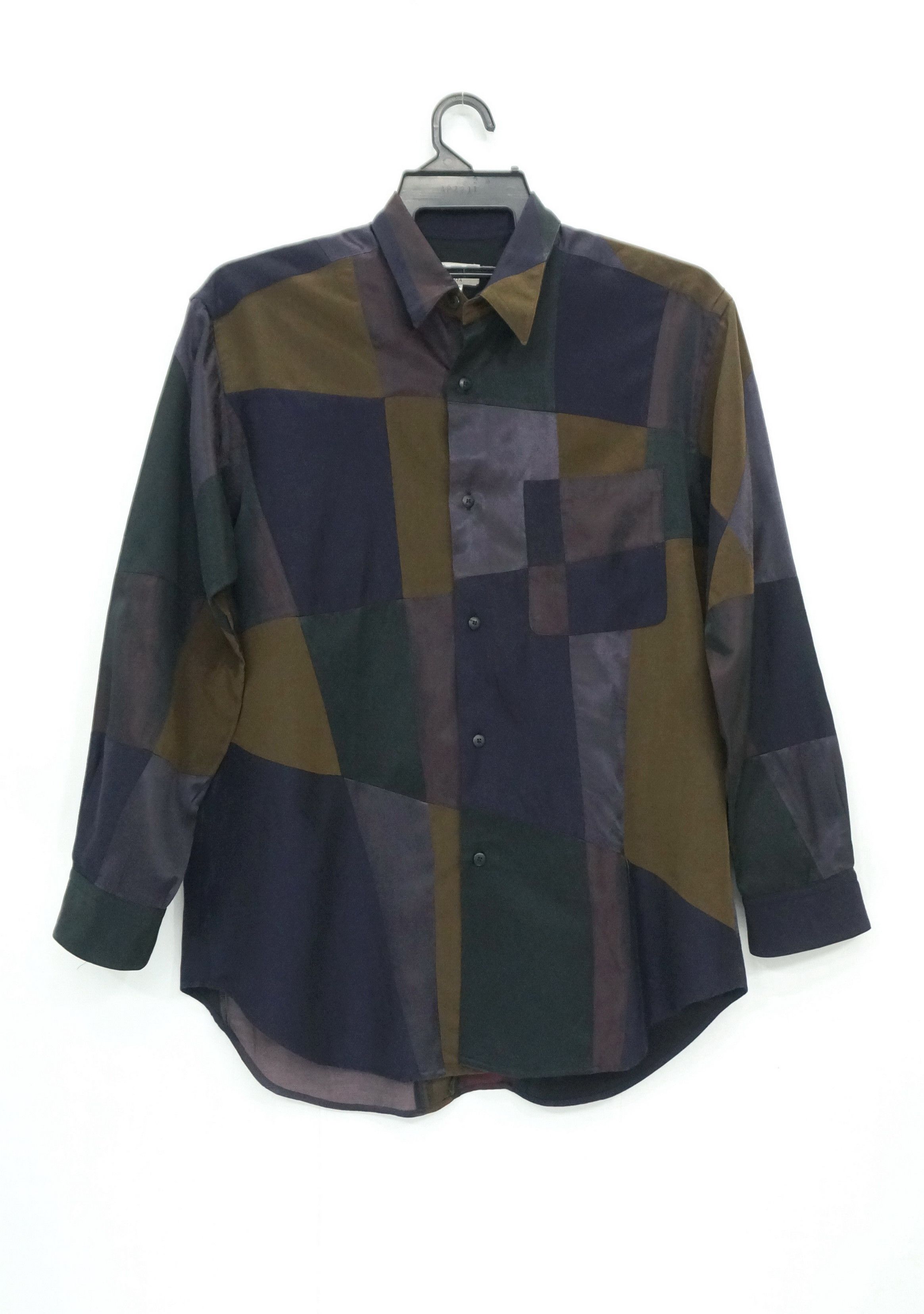 Rare 90s FICCE RAZZA Vintage Patchwork LS Shirt Japan - 1