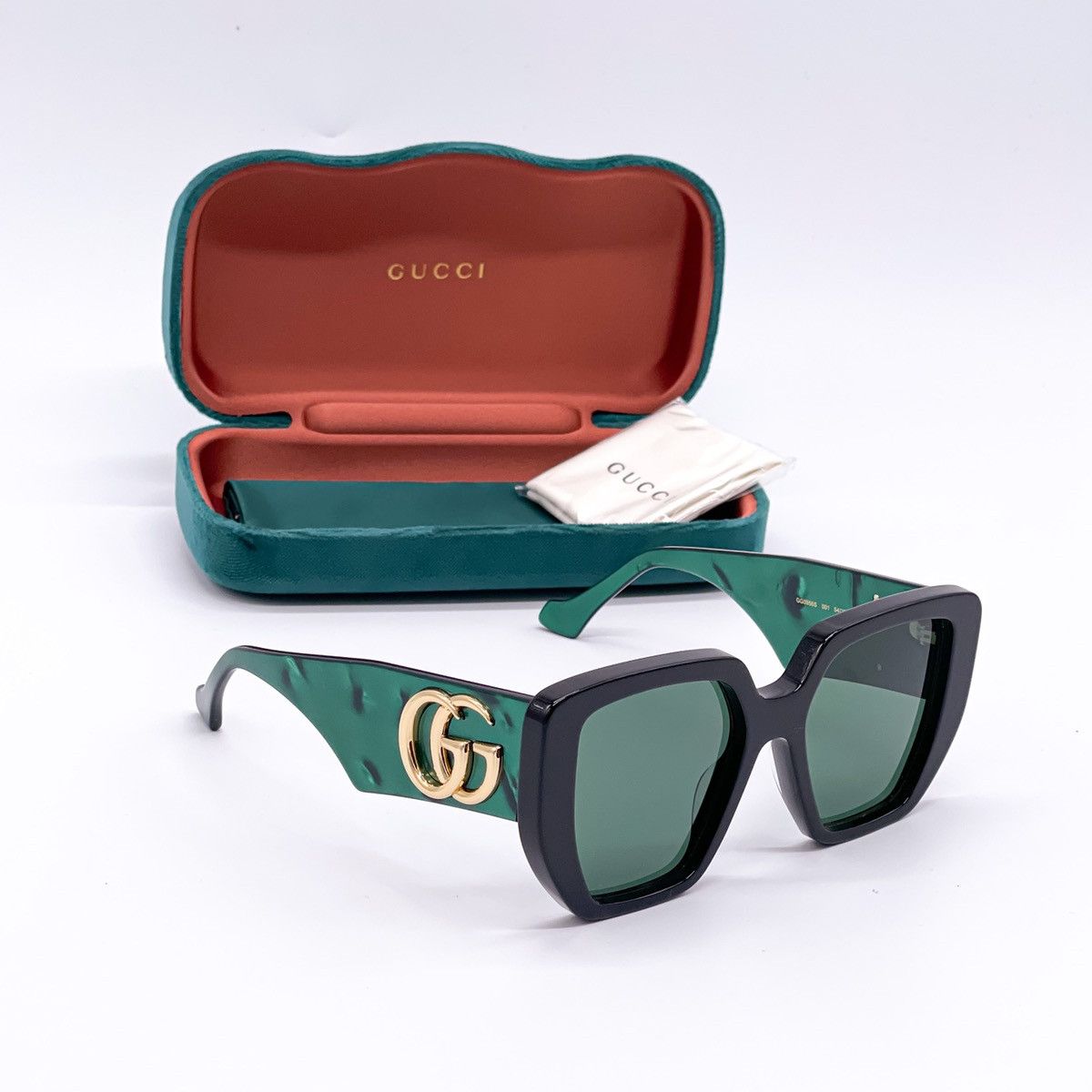 NEW GUCCI GG0956S 001 BLACK GREEN WOMEN’S SUNGLASSES GUCCI - 4