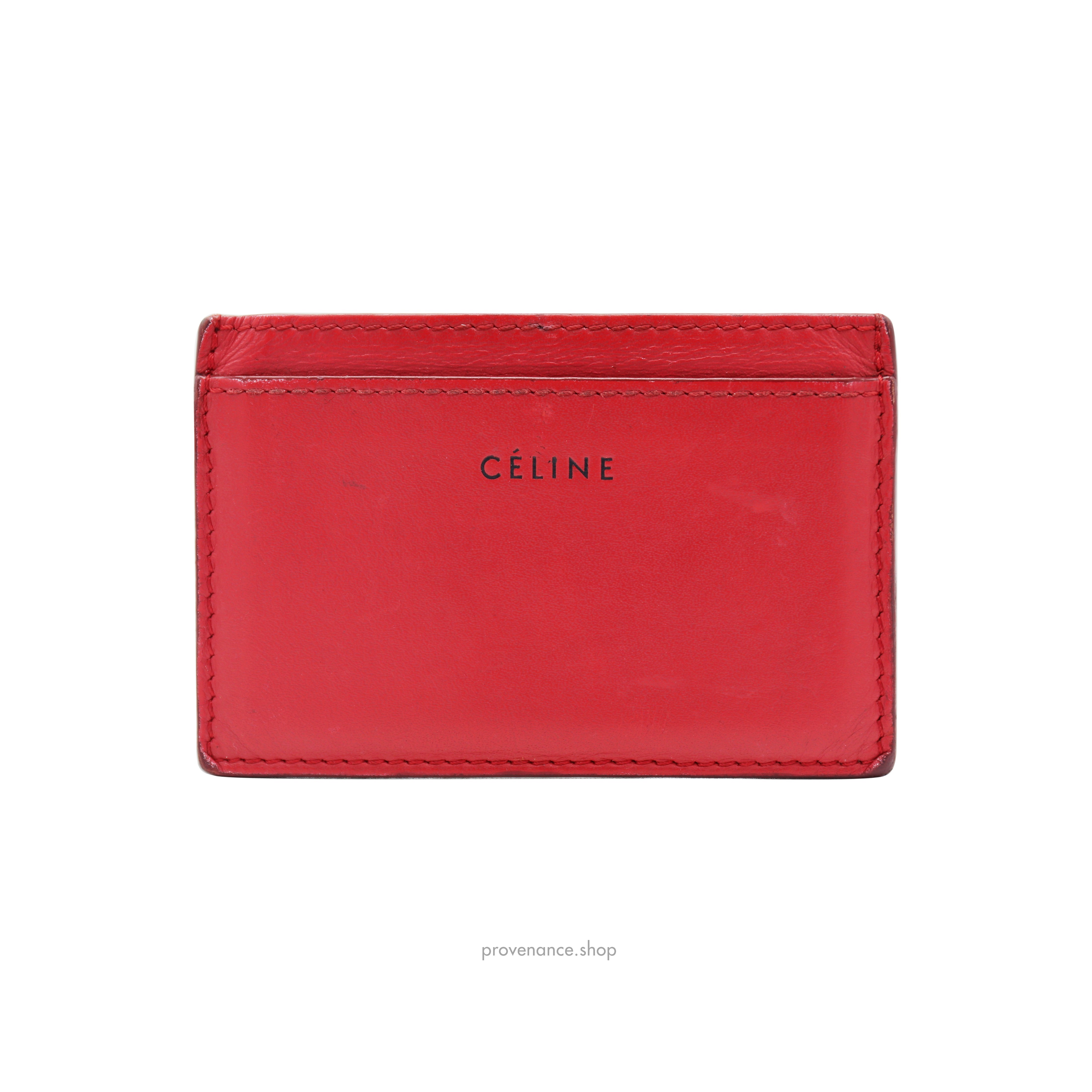 Celine Card Holder Wallet - Red Leather - 2