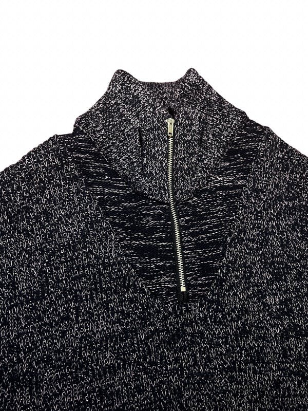 Contrast-knit zip-up turtleneck sweater - 2